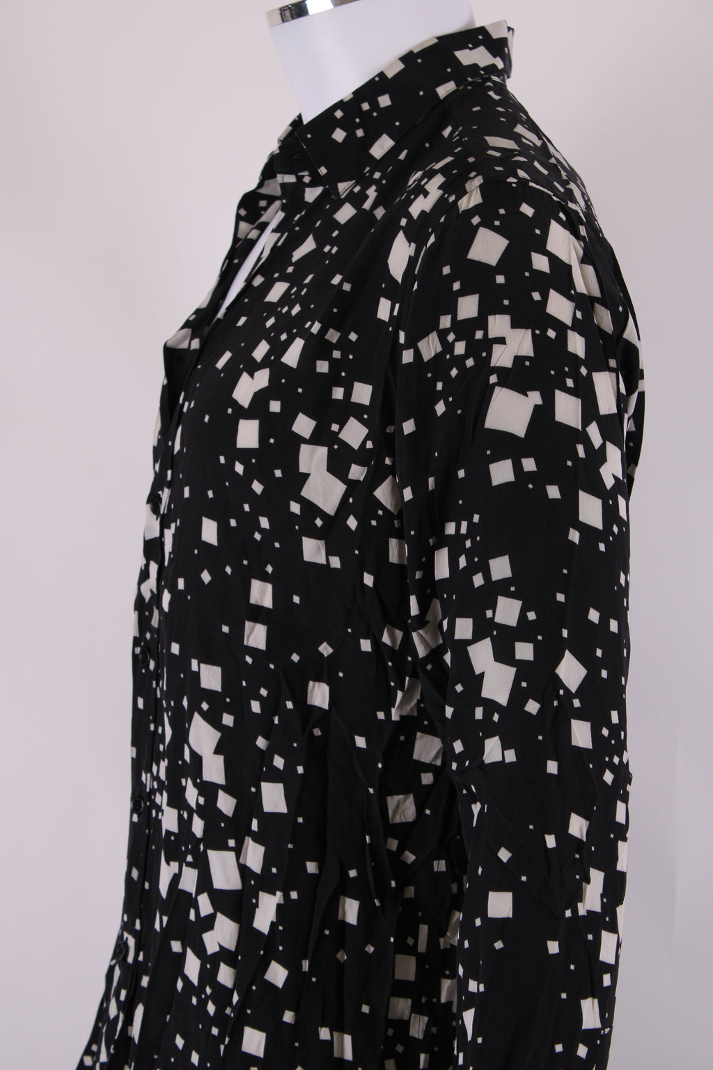 Saint Laurent L/S Square Print Shirt Black/ White M