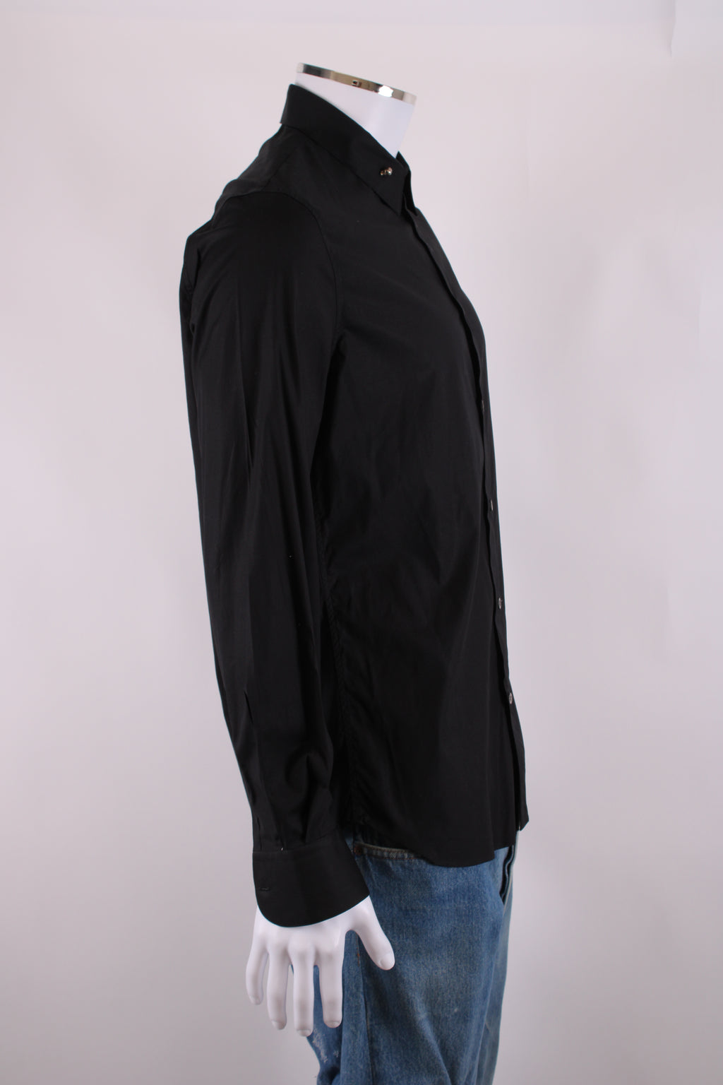 Alexander McQueen L/S Skull Collar Button Shirt Black 15.5/ M