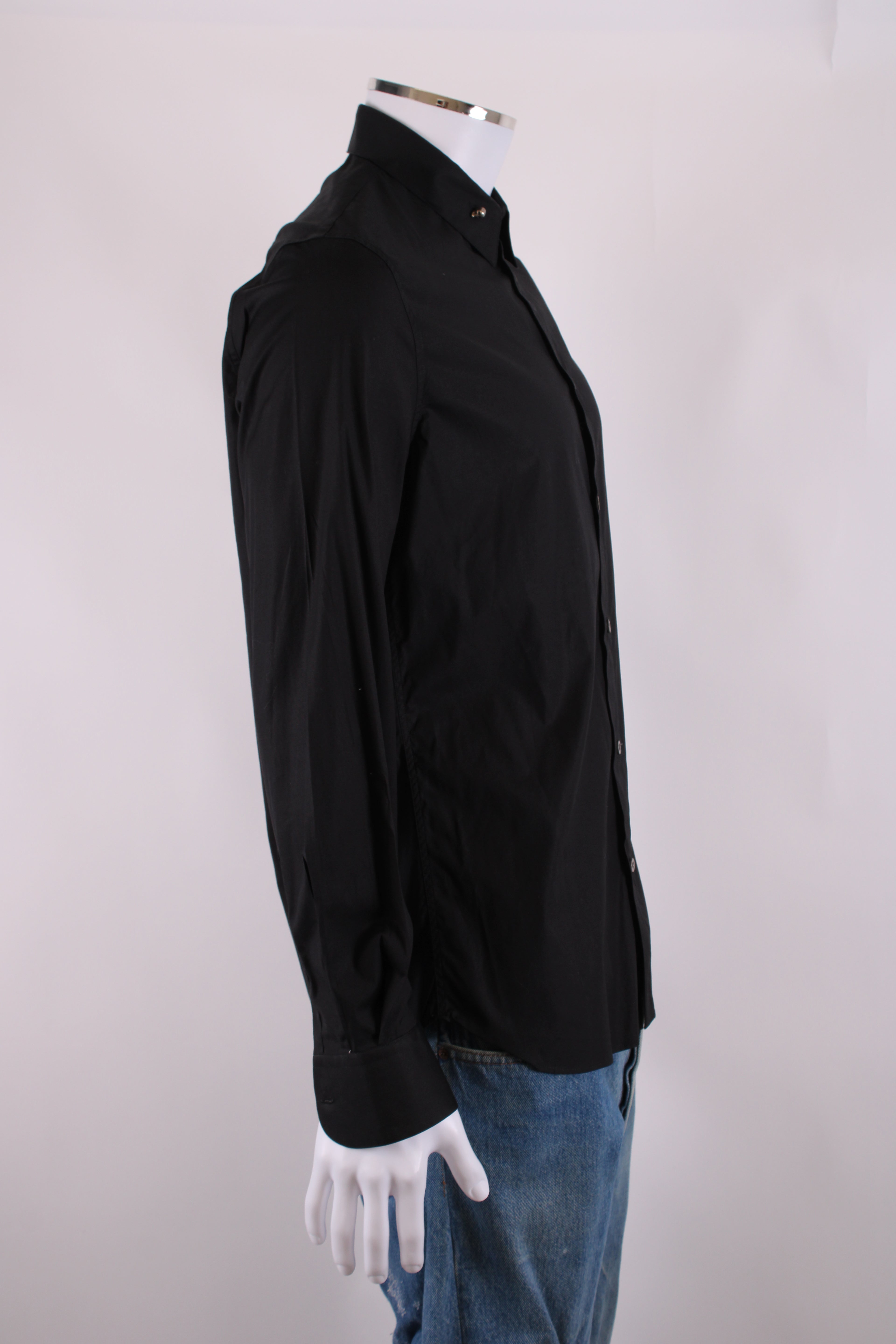 Alexander McQueen L/S Skull Collar Button Shirt Black 15.5/ M