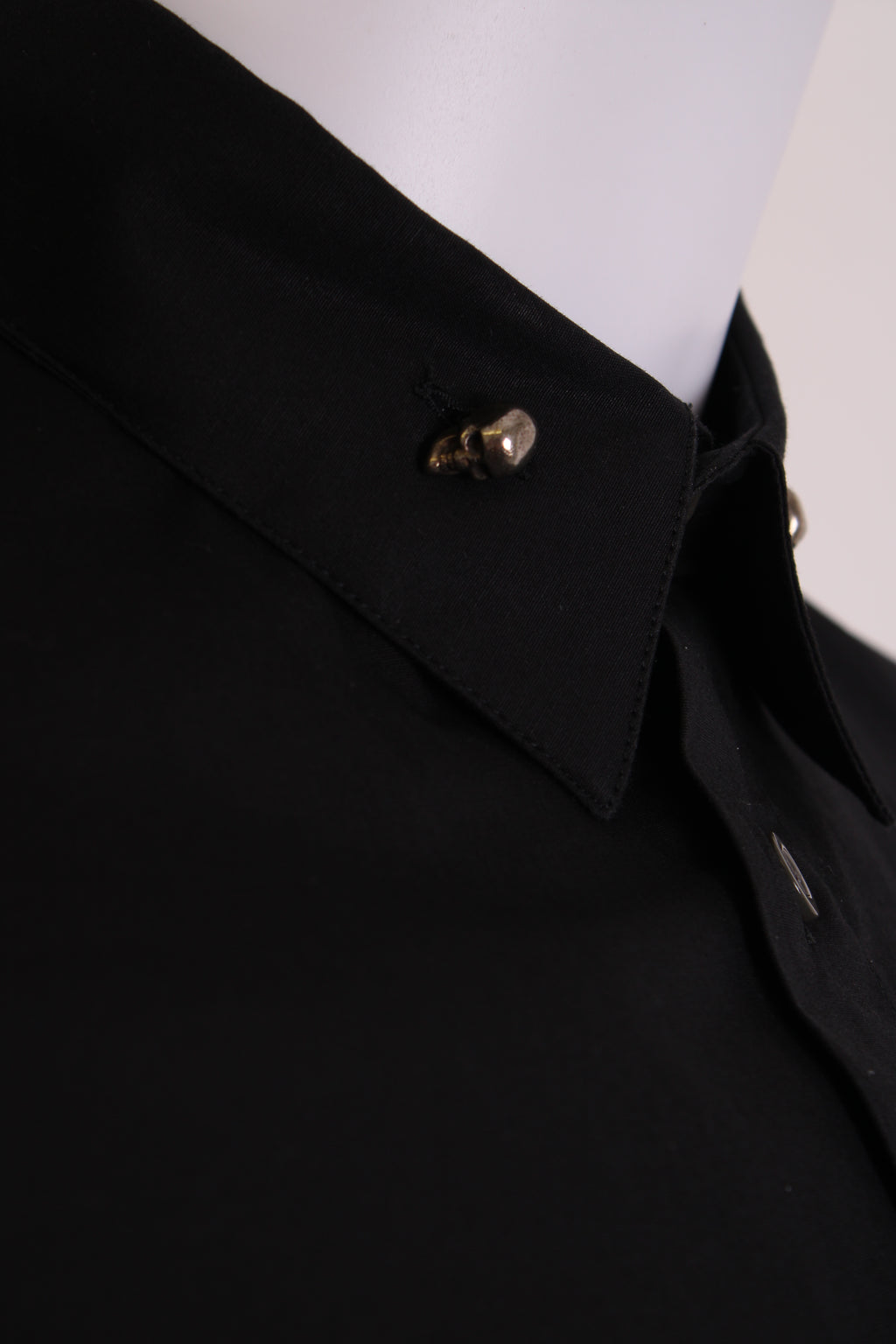 Alexander McQueen L/S Skull Collar Button Shirt Black 15.5/ M