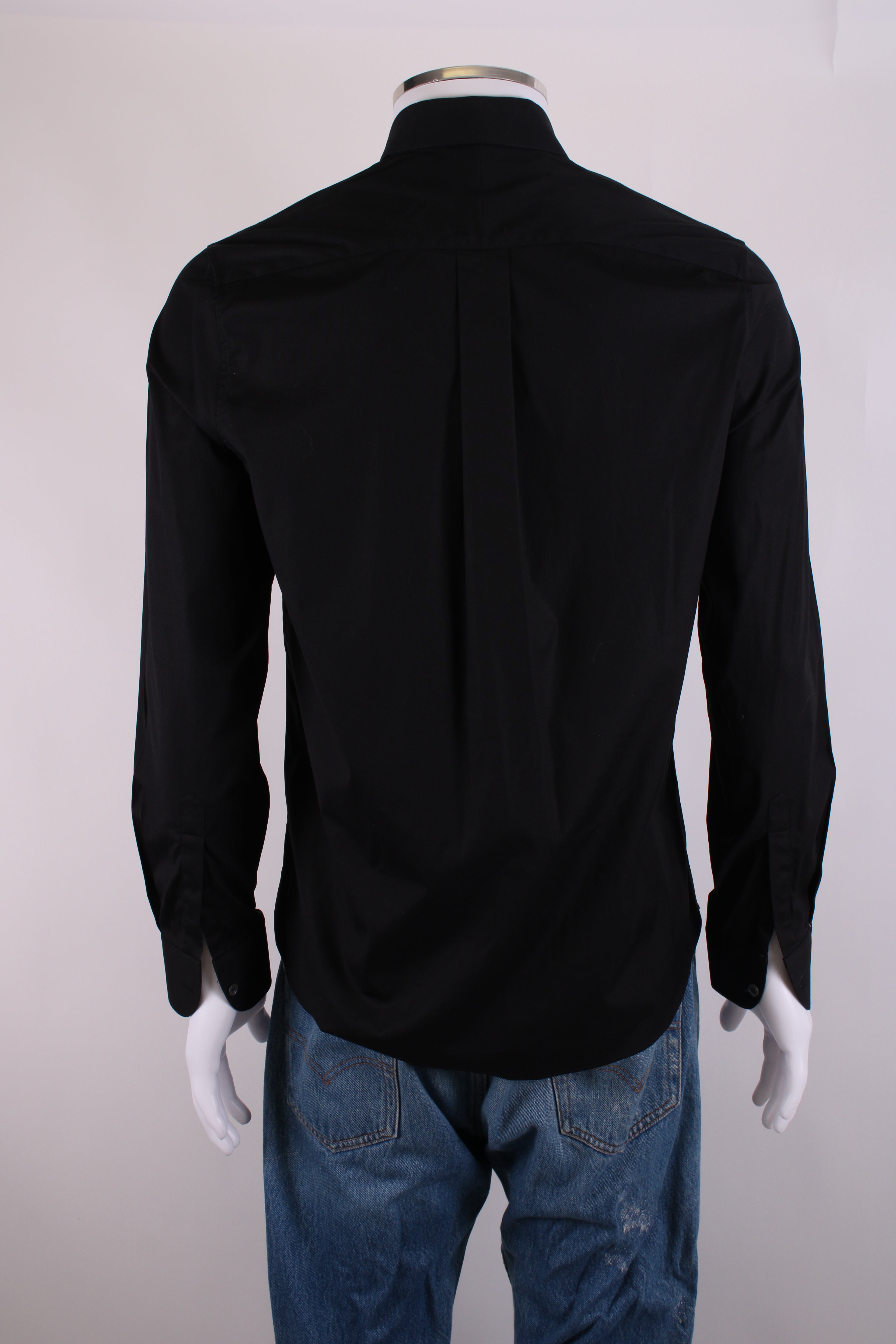 Alexander McQueen L/S Skull Collar Button Shirt Black 15.5/ M