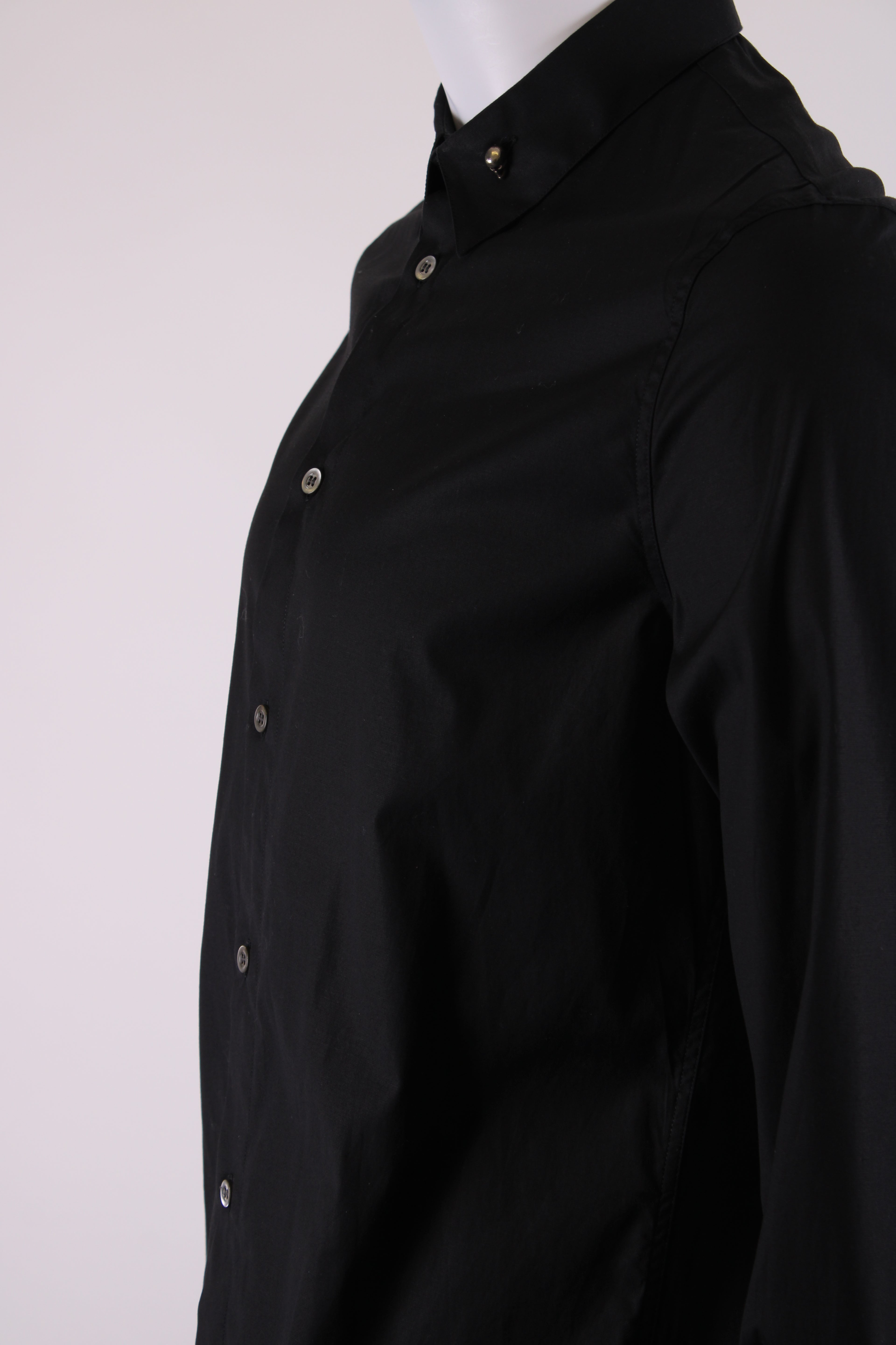 Alexander McQueen L/S Skull Collar Button Shirt Black 15.5/ M