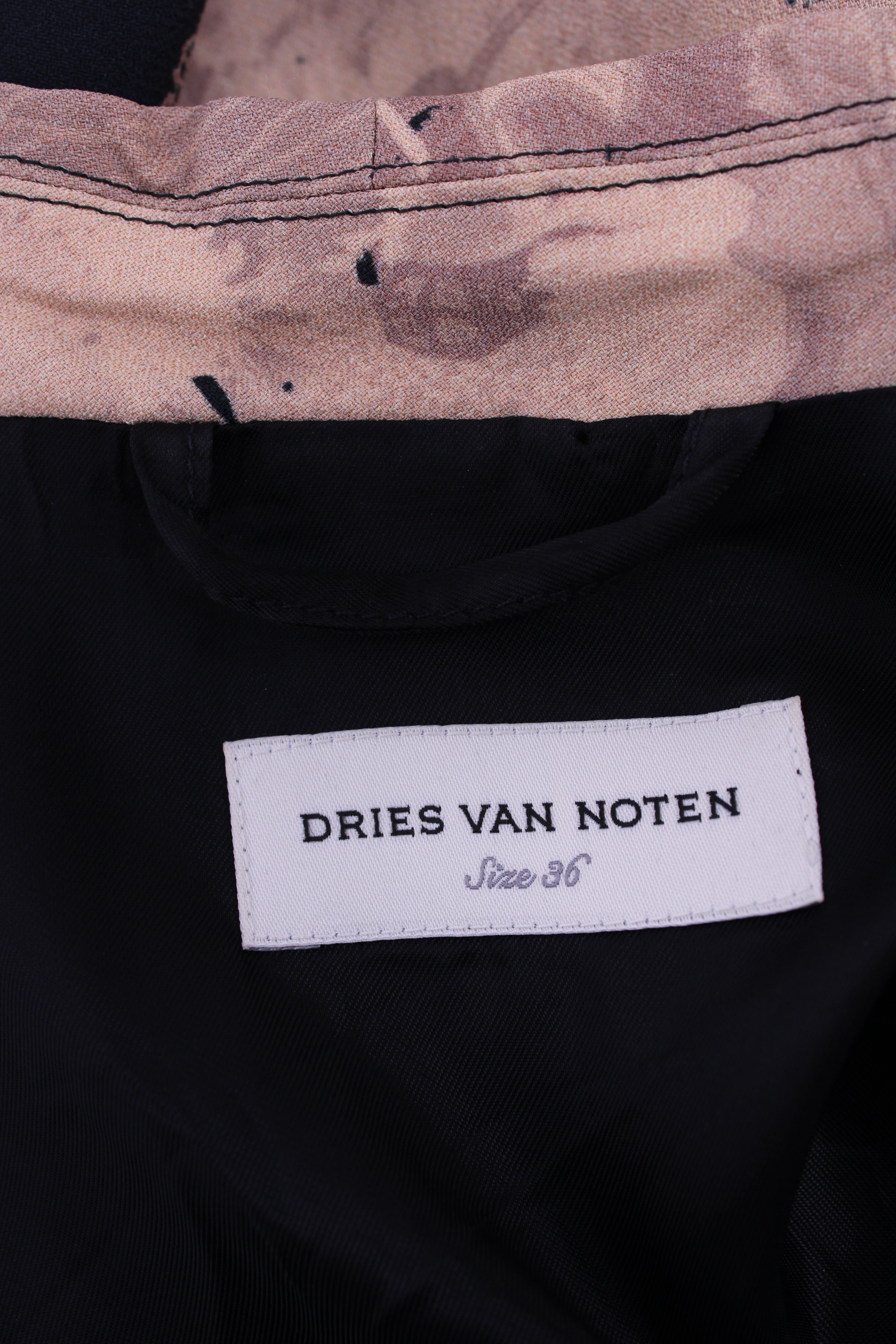 Dries Van Noten Floral Belted Jacket Black/ Beige 6