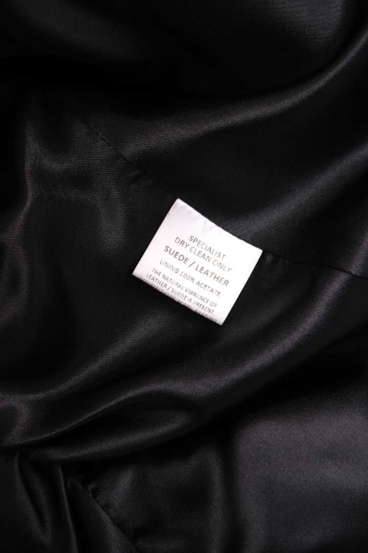 Padded Leather Jacket Black S