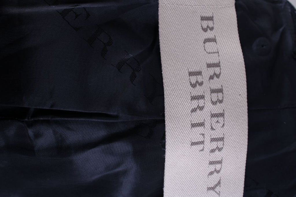Burberry Brit Double Breasted Wool Trench Coat Black 10