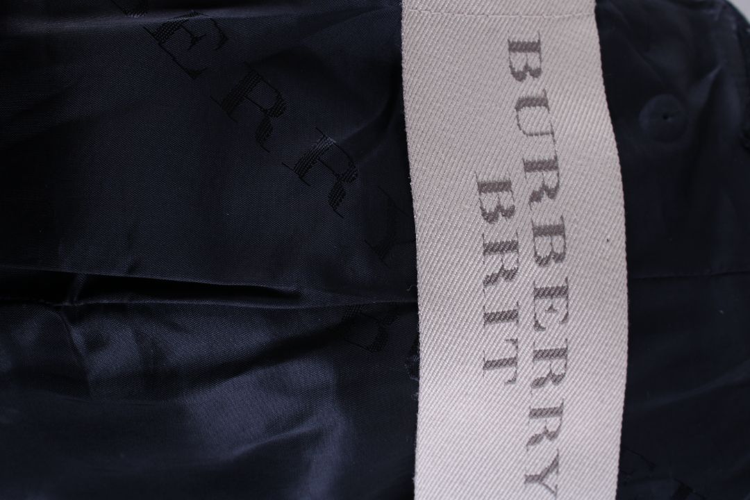 Burberry Brit Double Breasted Wool Trench Coat Black 10
