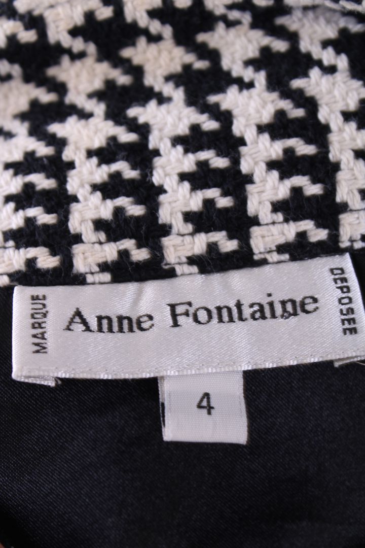 Anne Fontaine Houndstooth Fringe Jacket Black/ White L