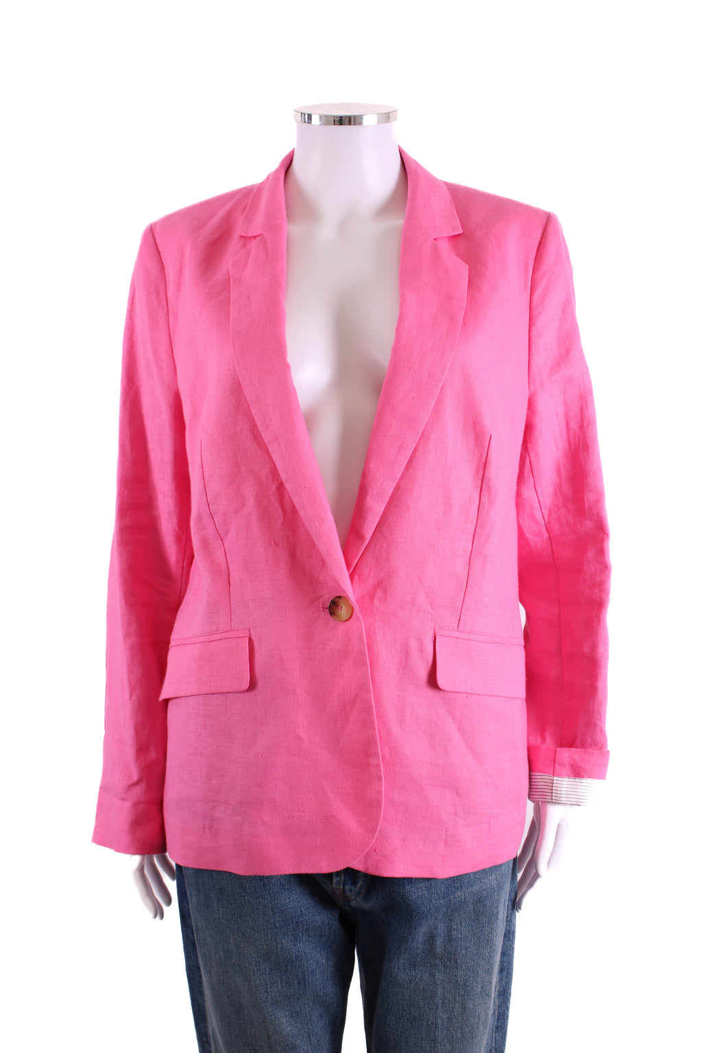 Jaeger Linen Blazer Pink L
