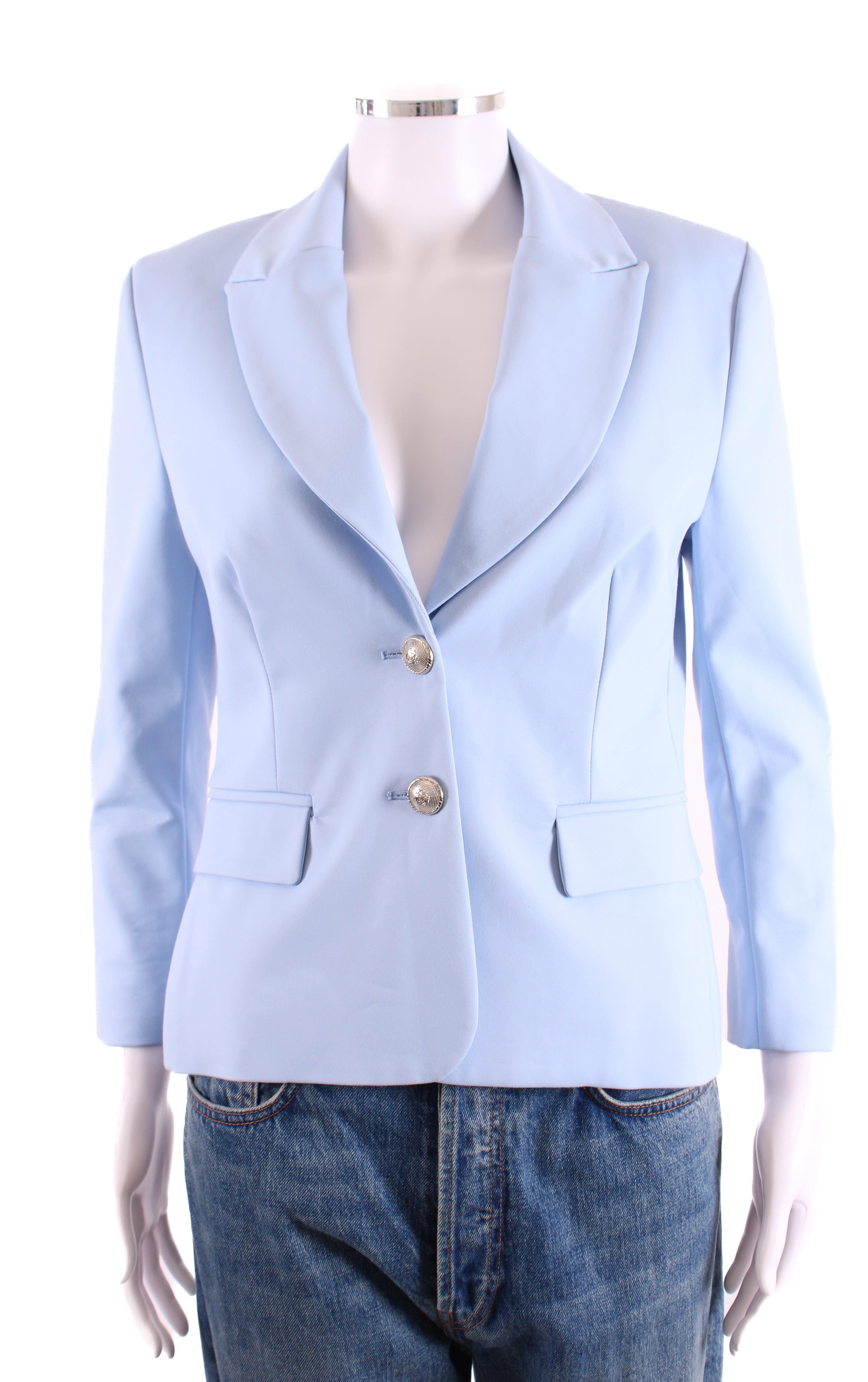 Flavio Castellani Silver button blazer Baby Blue IT 44