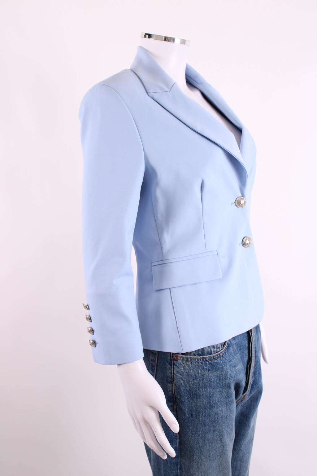 Flavio Castellani Silver button blazer Baby Blue IT 44