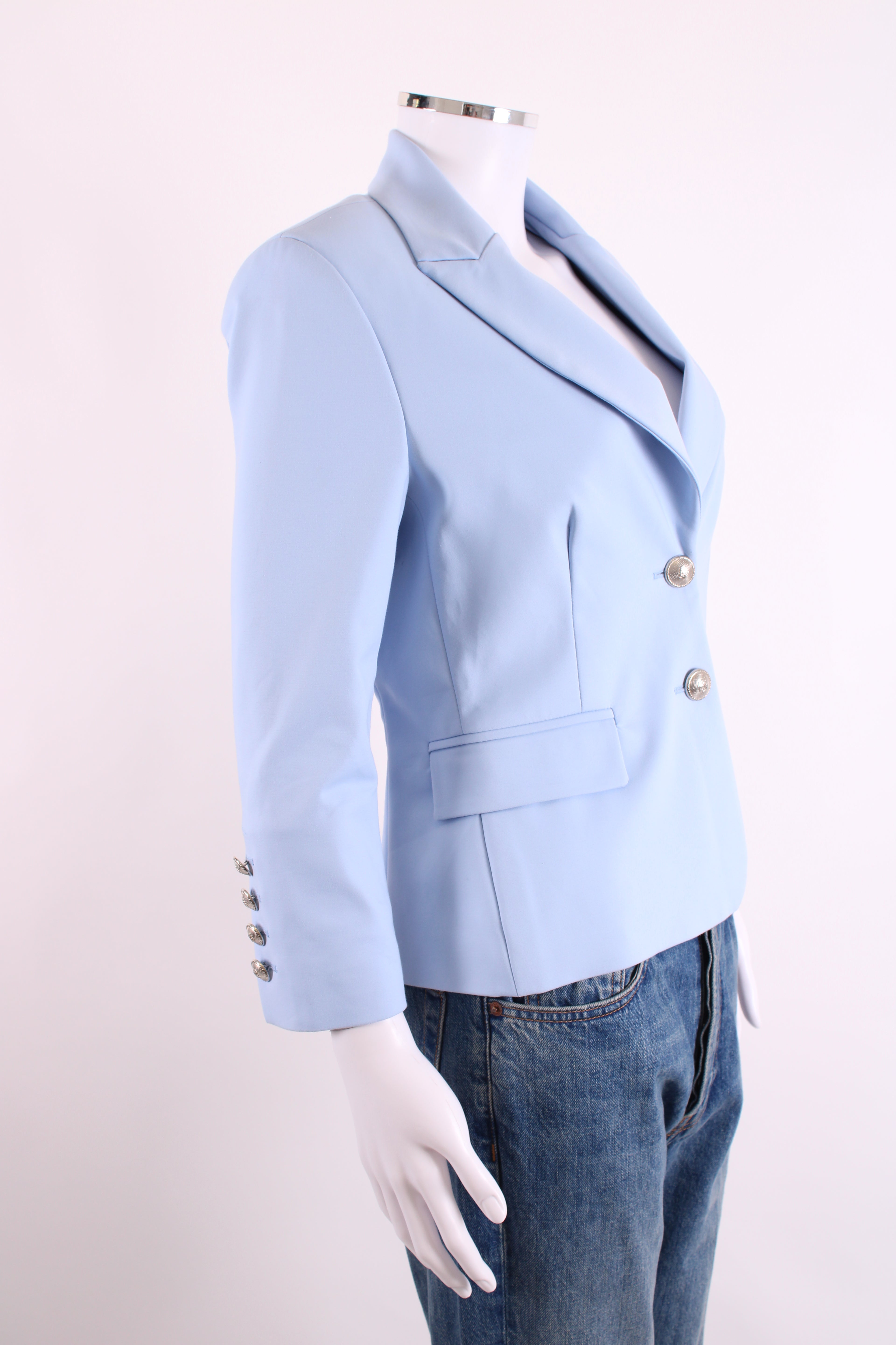 Flavio Castellani Silver button blazer Baby Blue IT 44