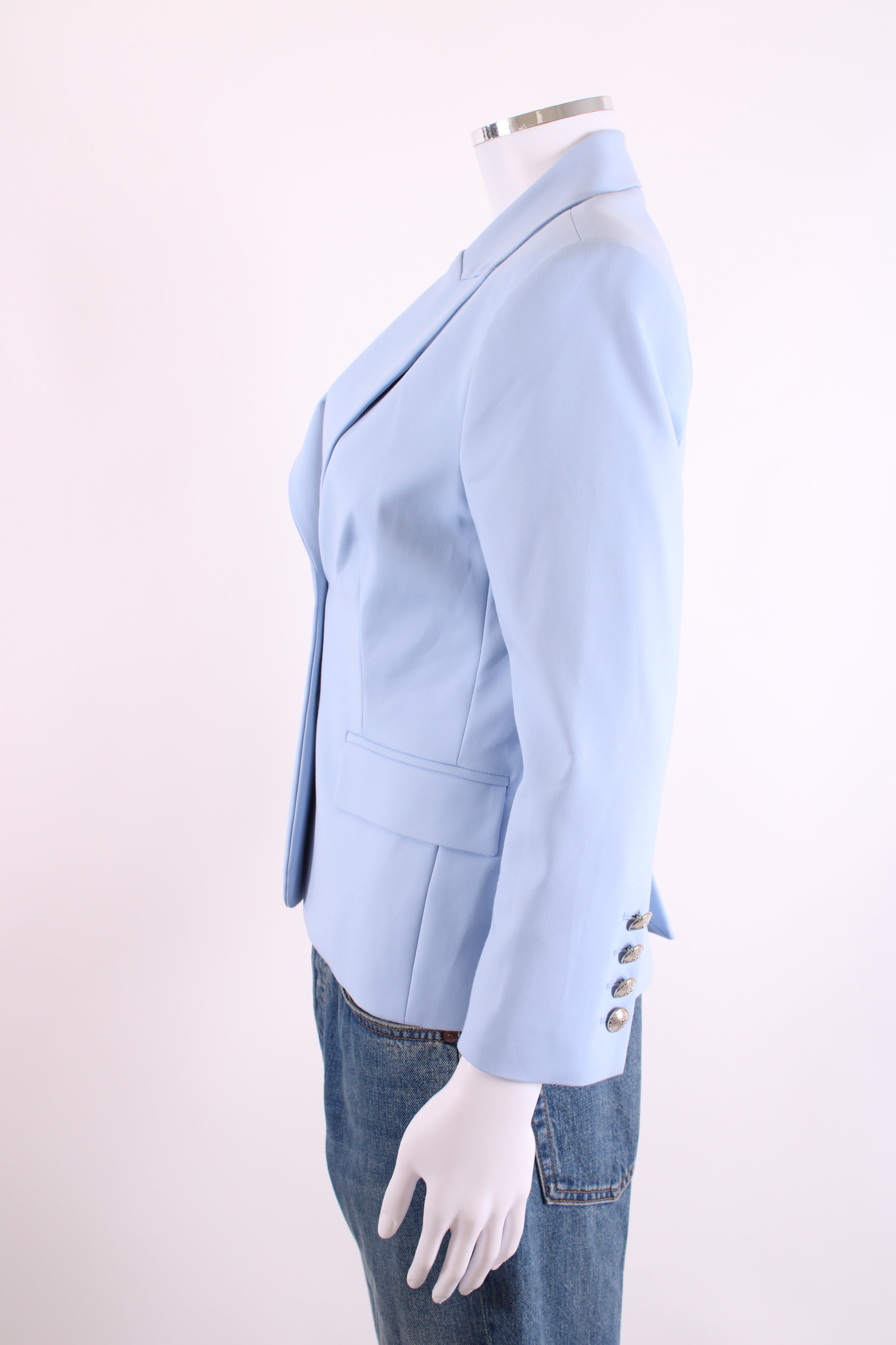 Flavio Castellani Silver button blazer Baby Blue IT 44