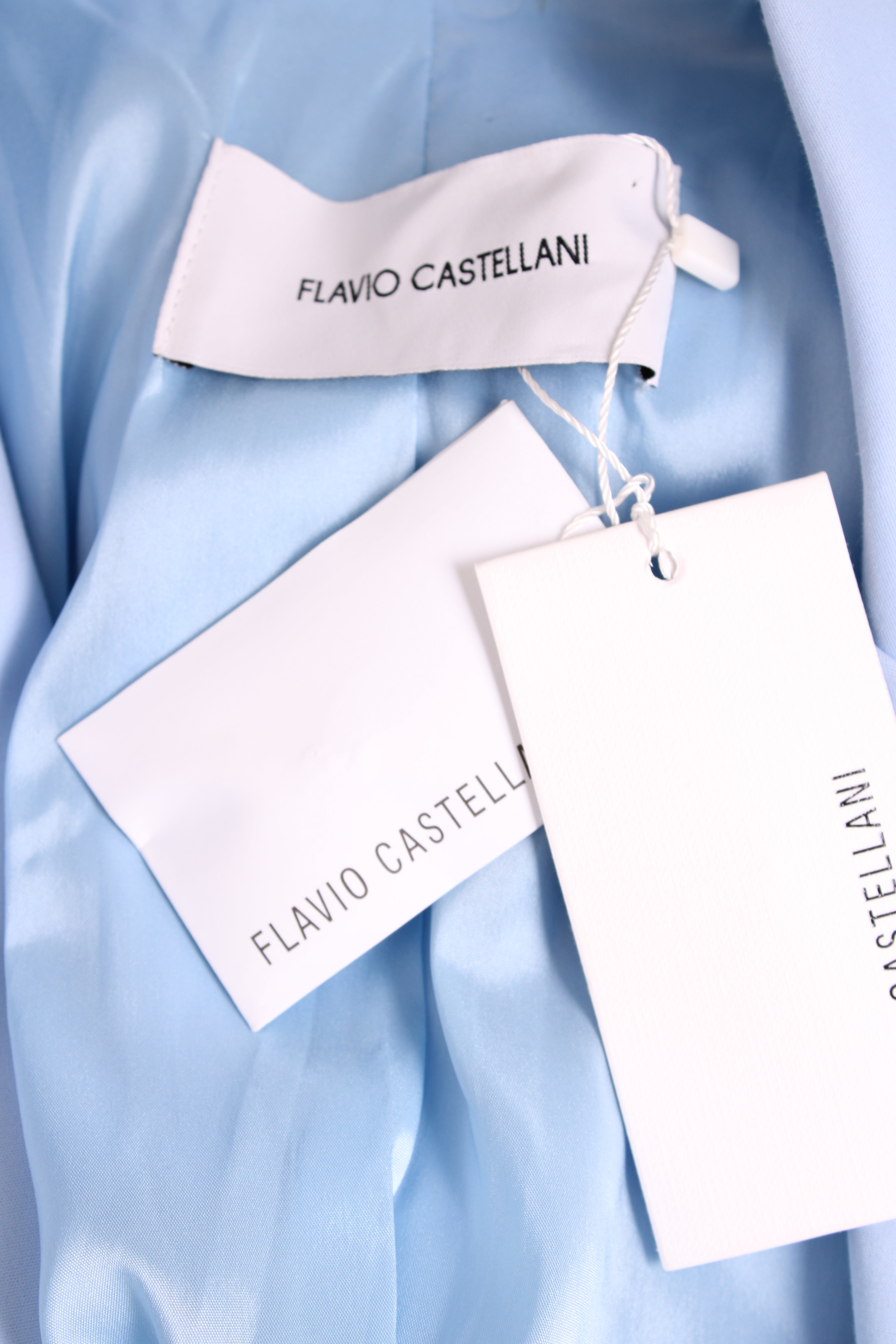 Flavio Castellani Silver button blazer Baby Blue IT 44