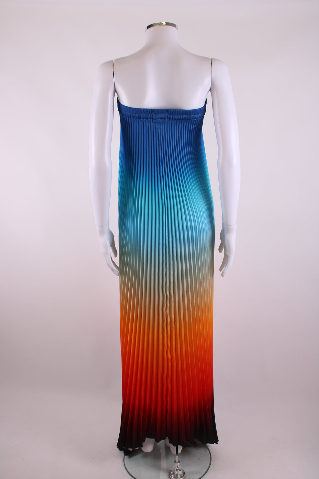 L'idee Bisous Strapless Pleated Dress Ibiza Sunset - Blue/ Orange 8