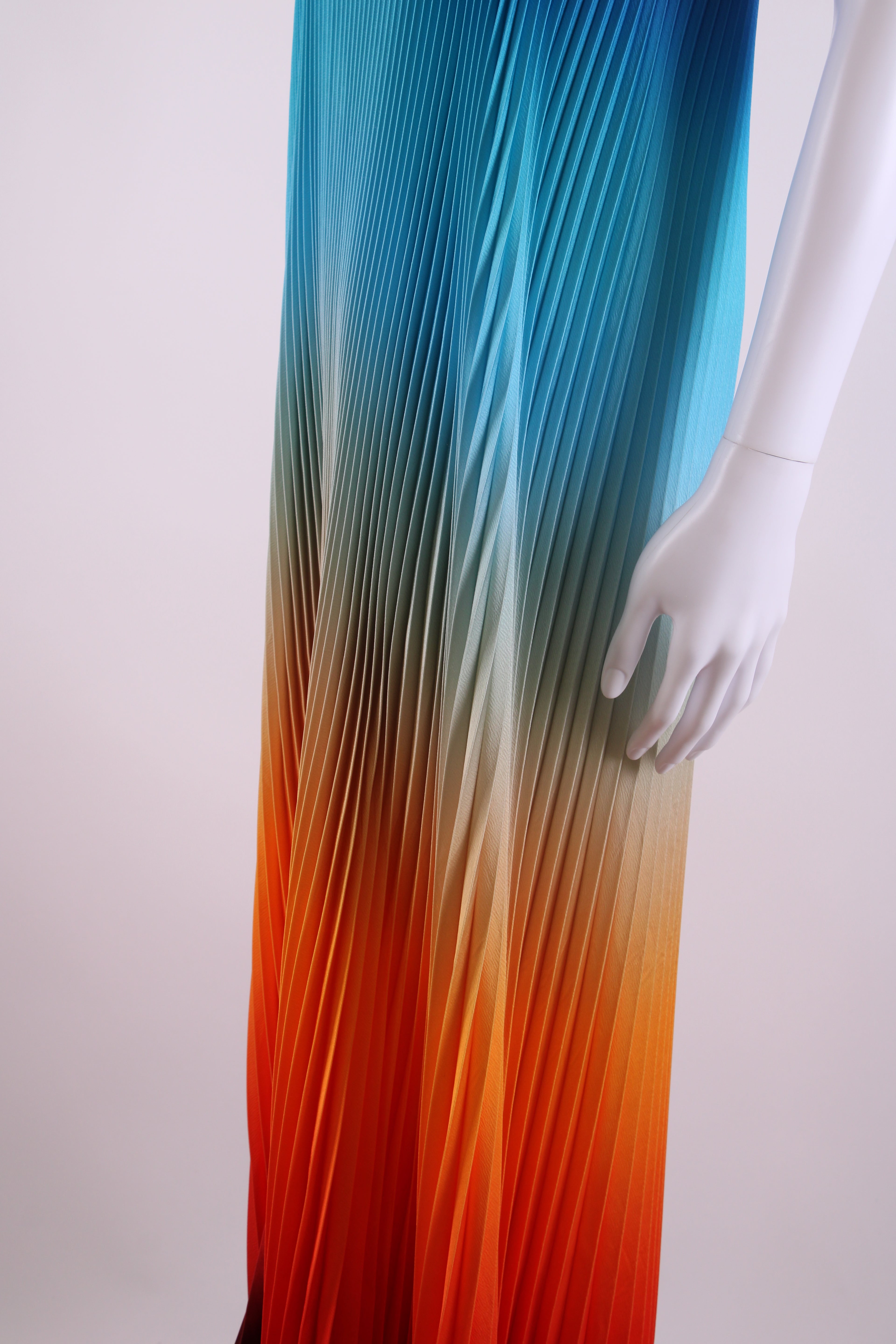 L'idee Bisous Strapless Pleated Dress Ibiza Sunset - Blue/ Orange 8