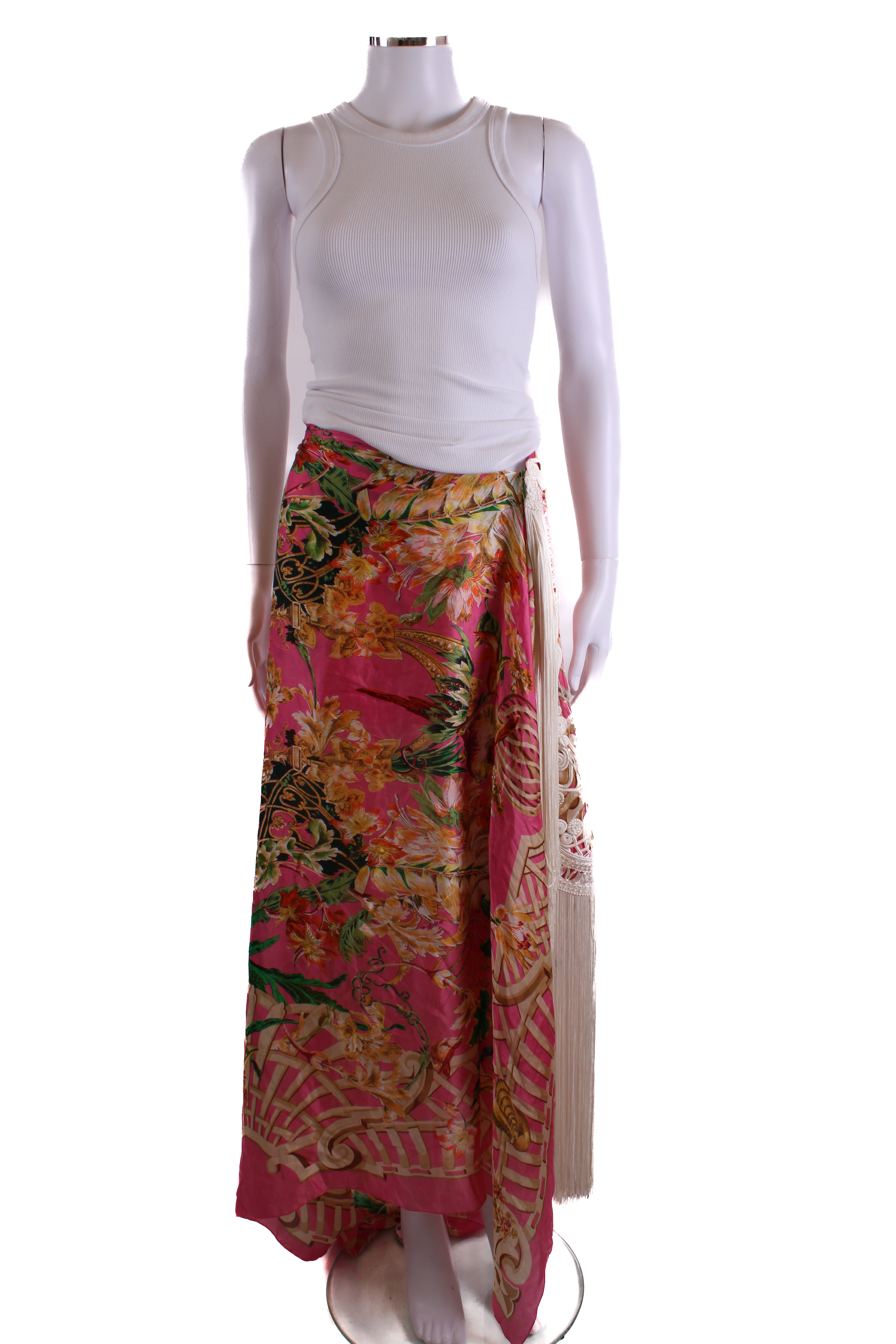 Christian Dior Summer 1995 Floral Sarong Pink/ Cream