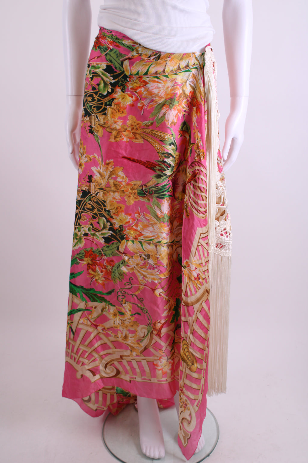 Christian Dior Summer 1995 Floral Sarong Pink/ Cream