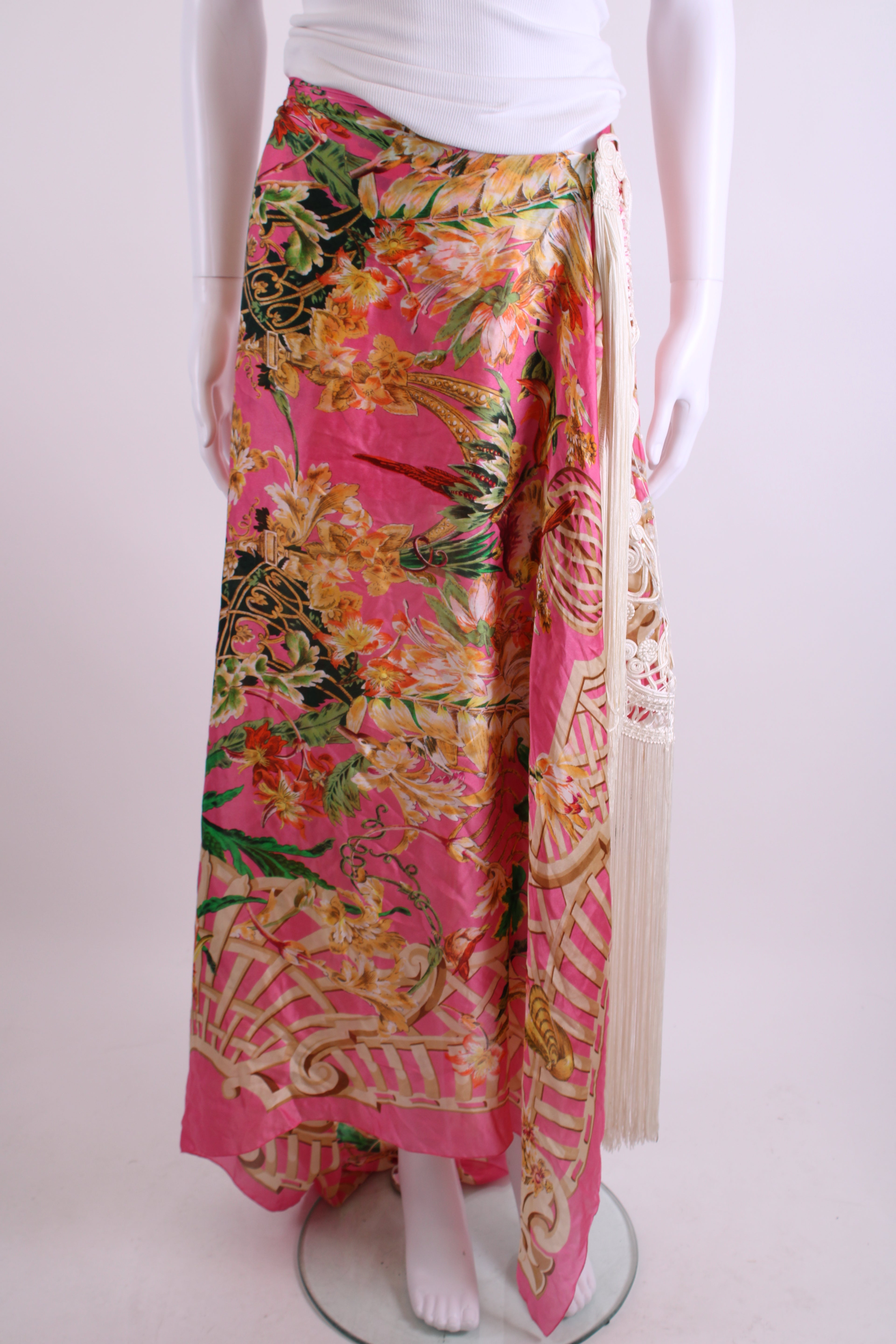 Christian Dior Summer 1995 Floral Sarong Pink/ Cream