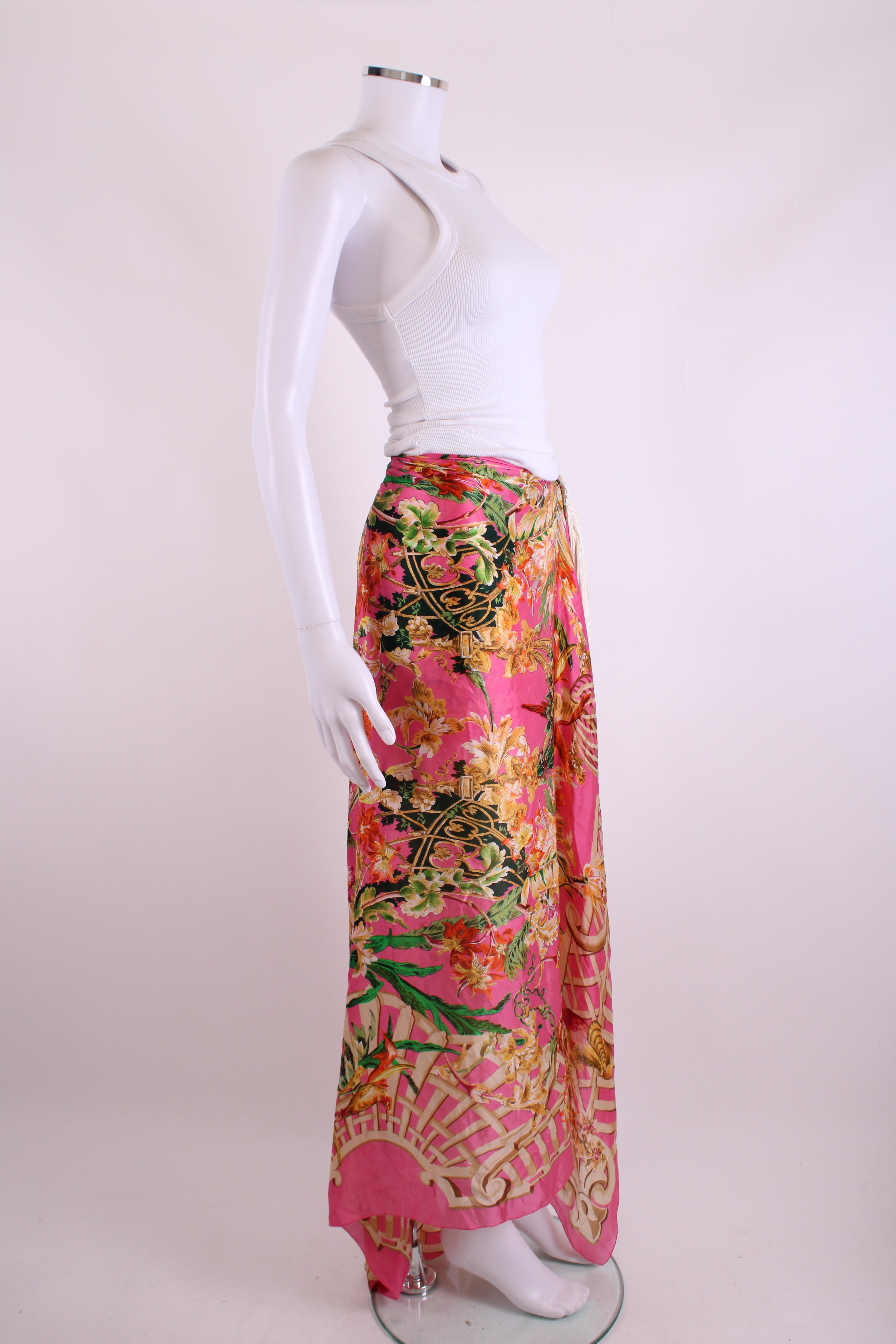 Christian Dior Summer 1995 Floral Sarong Pink/ Cream