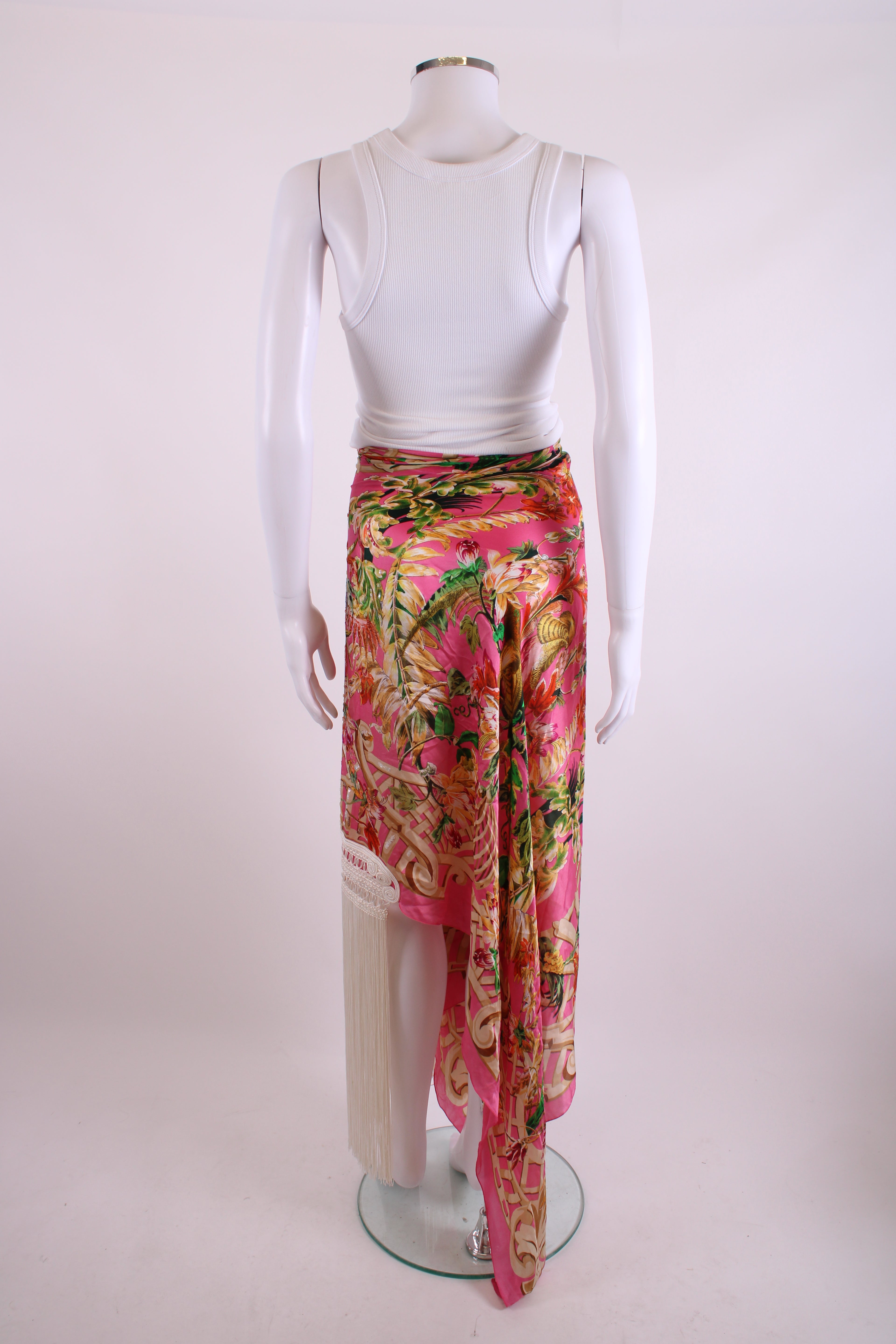 Christian Dior Summer 1995 Floral Sarong Pink/ Cream
