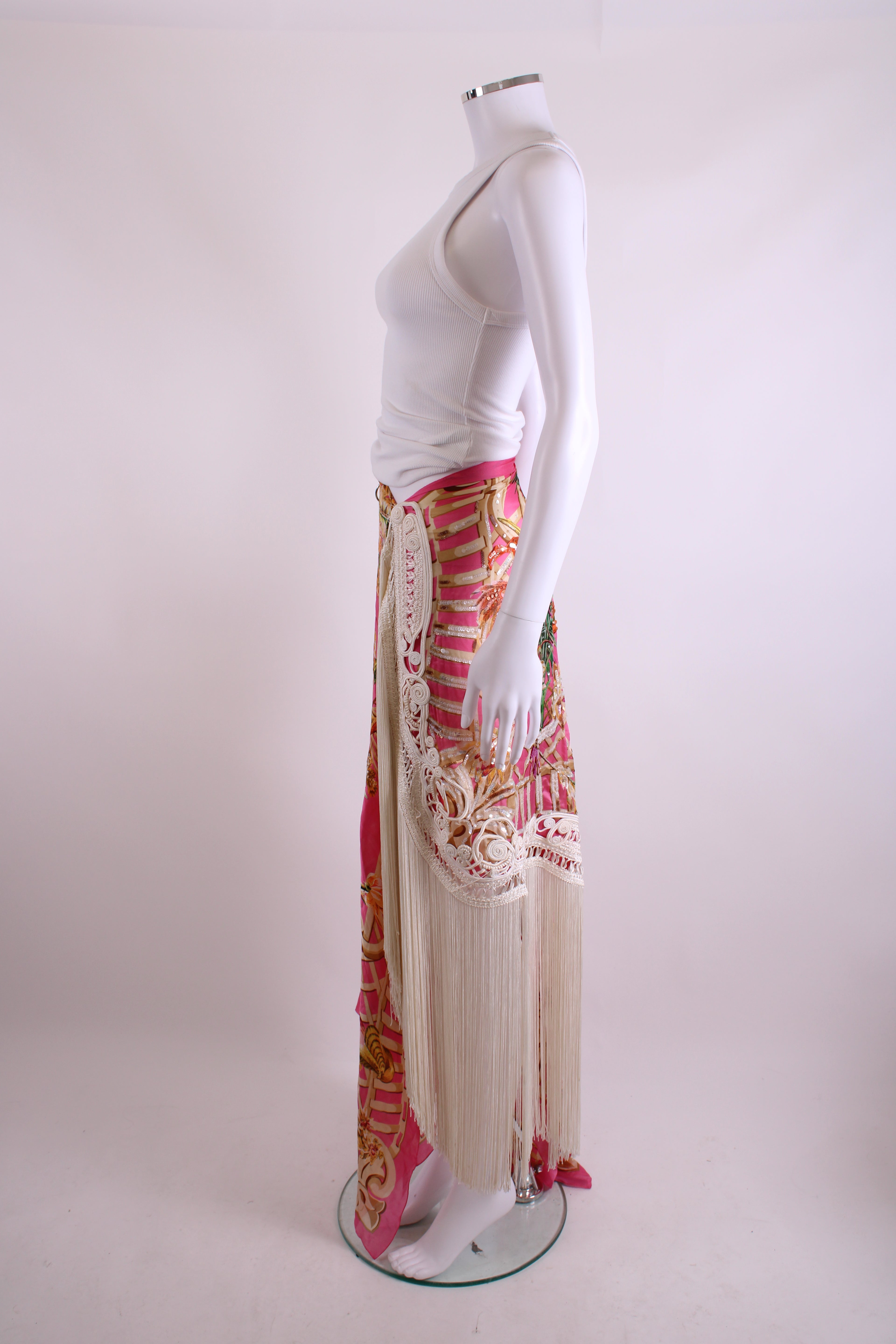 Christian Dior Summer 1995 Floral Sarong Pink/ Cream