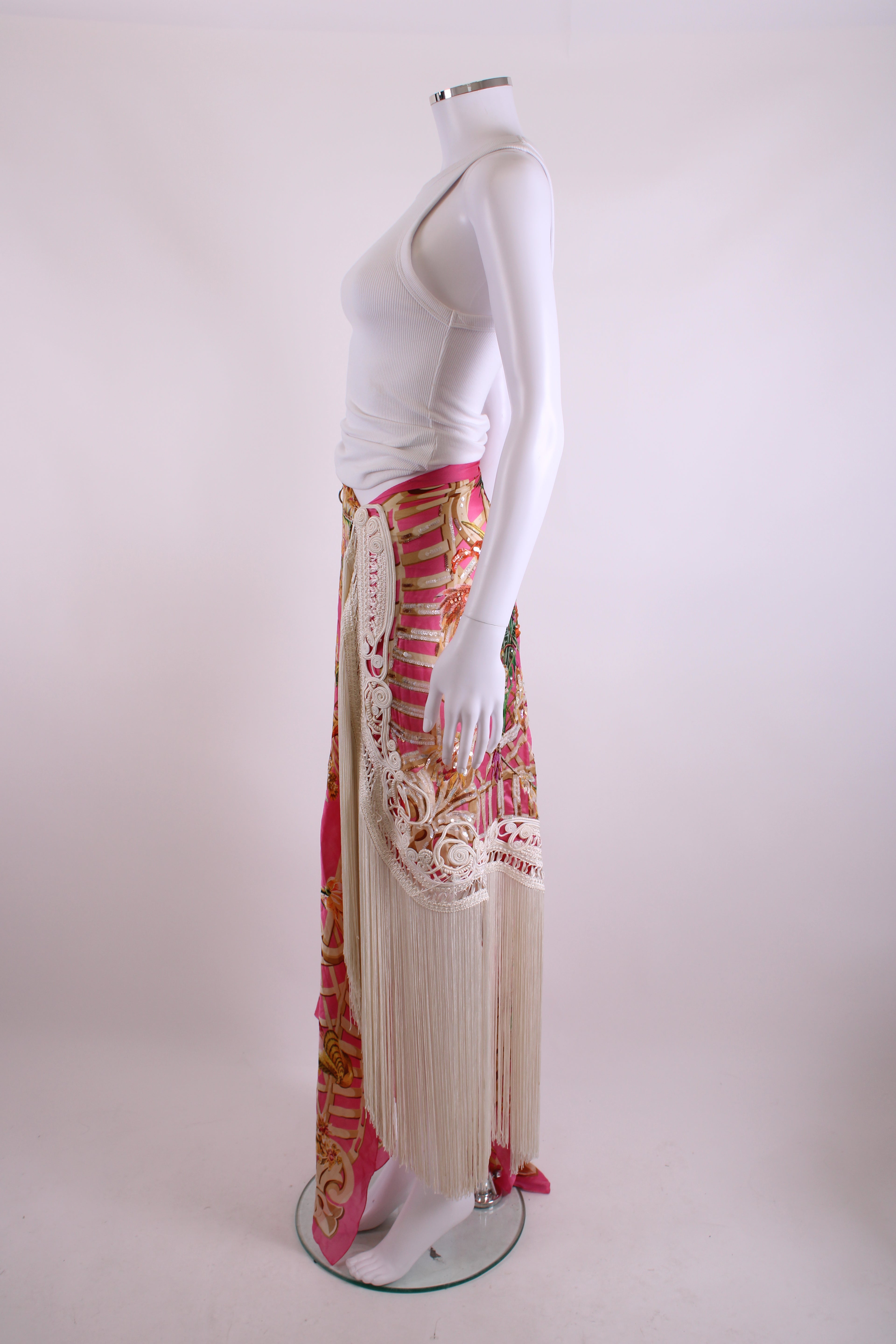Christian Dior Summer 1995 Floral Sarong Pink/ Cream