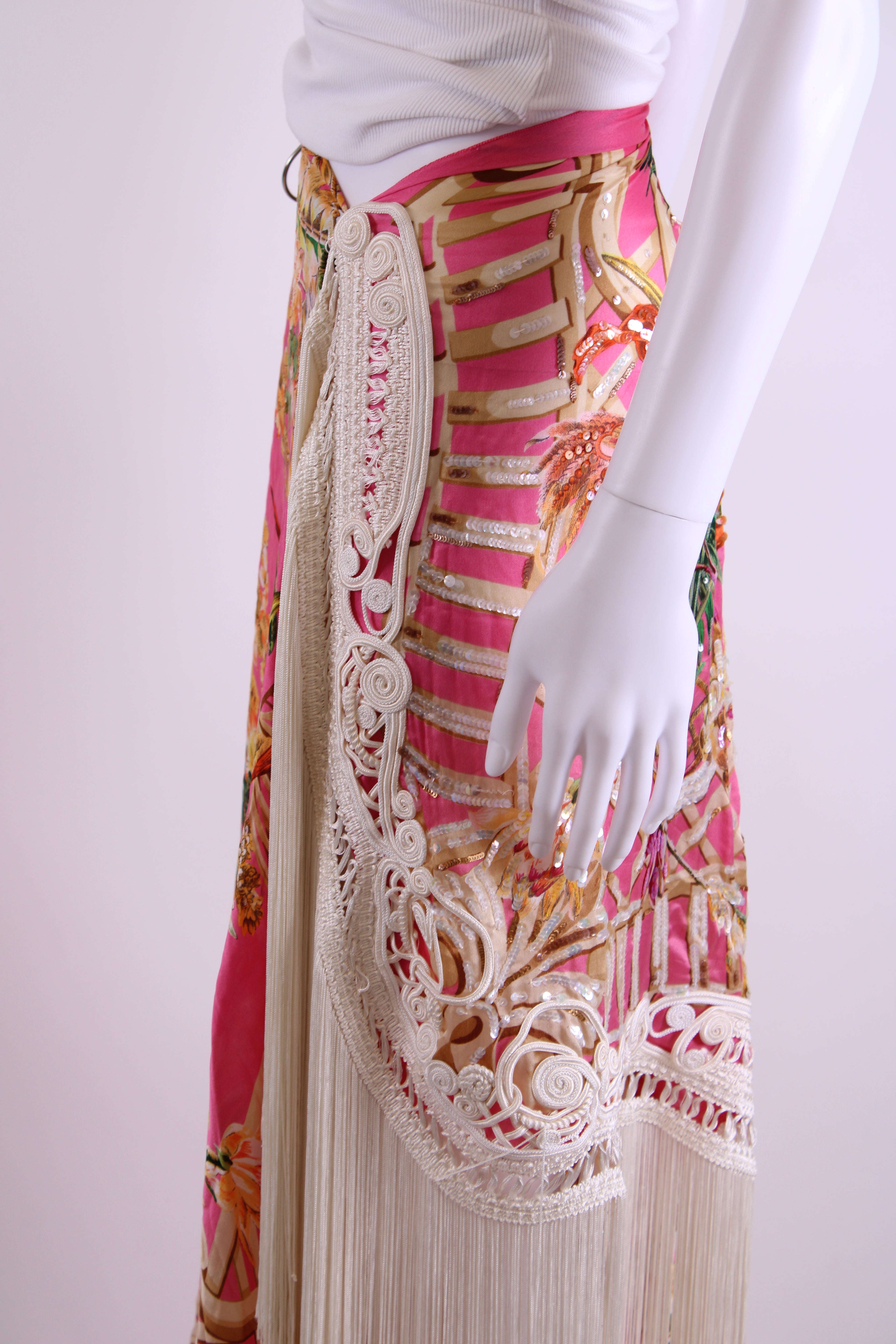 Christian Dior Summer 1995 Floral Sarong Pink/ Cream