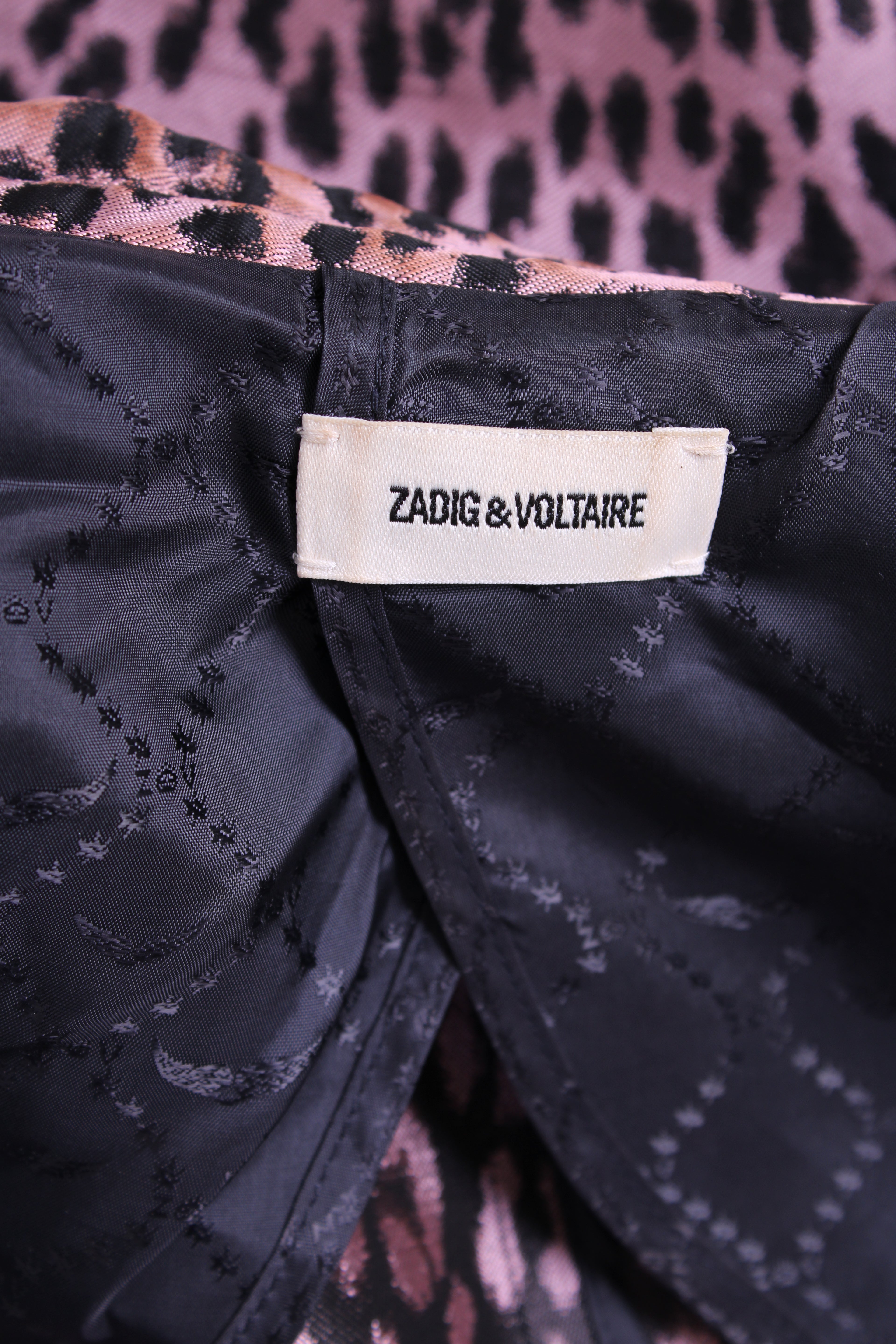 Zadig & Voltaire Leapord Print Blazer Pink/ Black 8