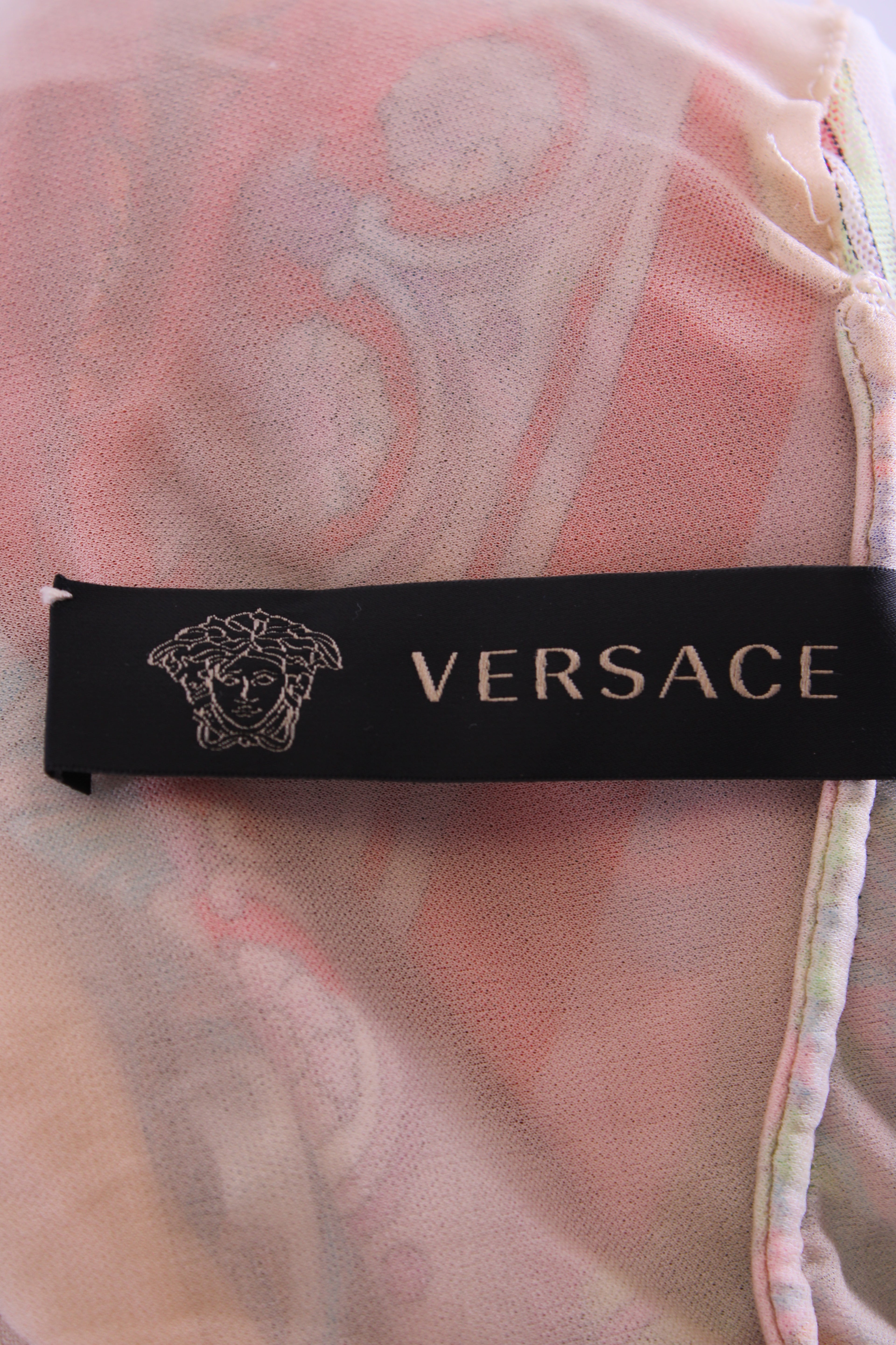 Versace Print One Shoulder Ruche Mini Dress Multi 38