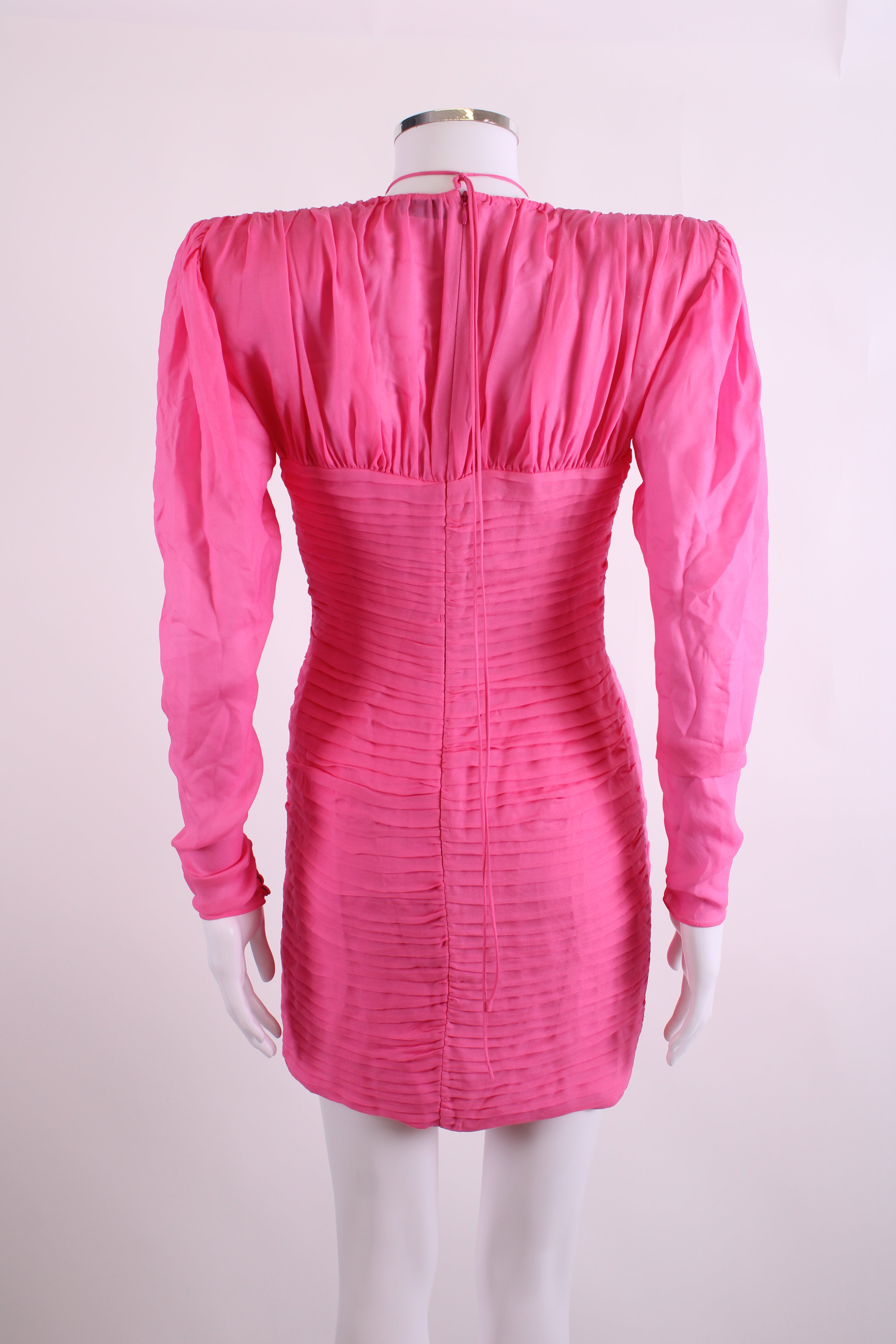 Magda Butrym Silk Flower Detail Mini Dress Pink 36