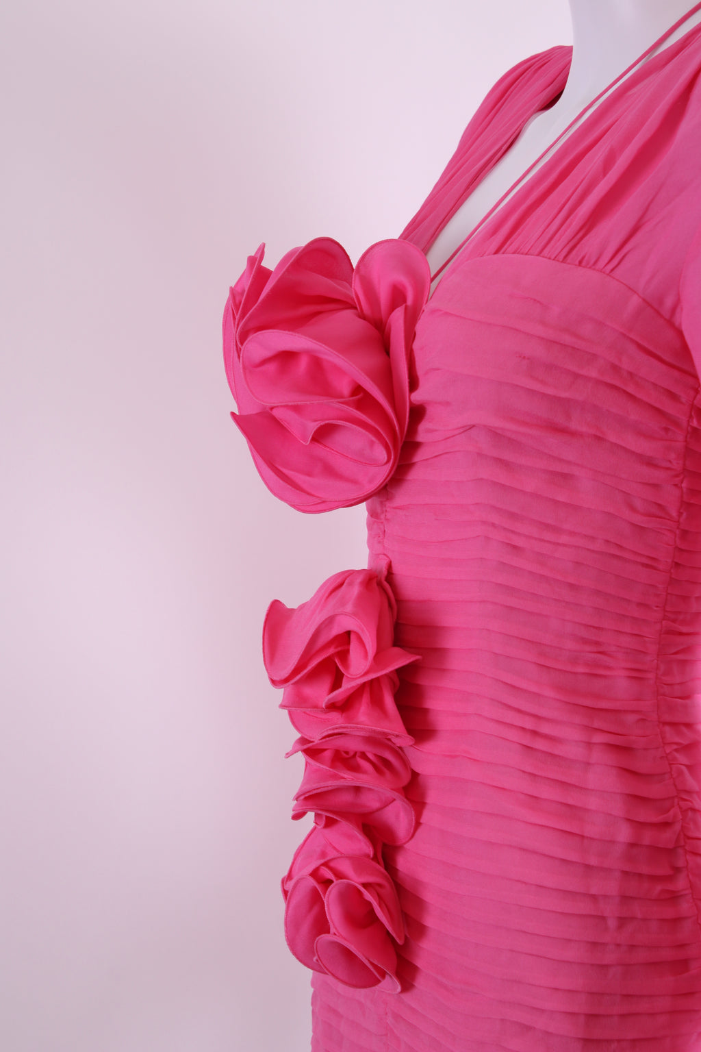Magda Butrym Silk Flower Detail Mini Dress Pink 36