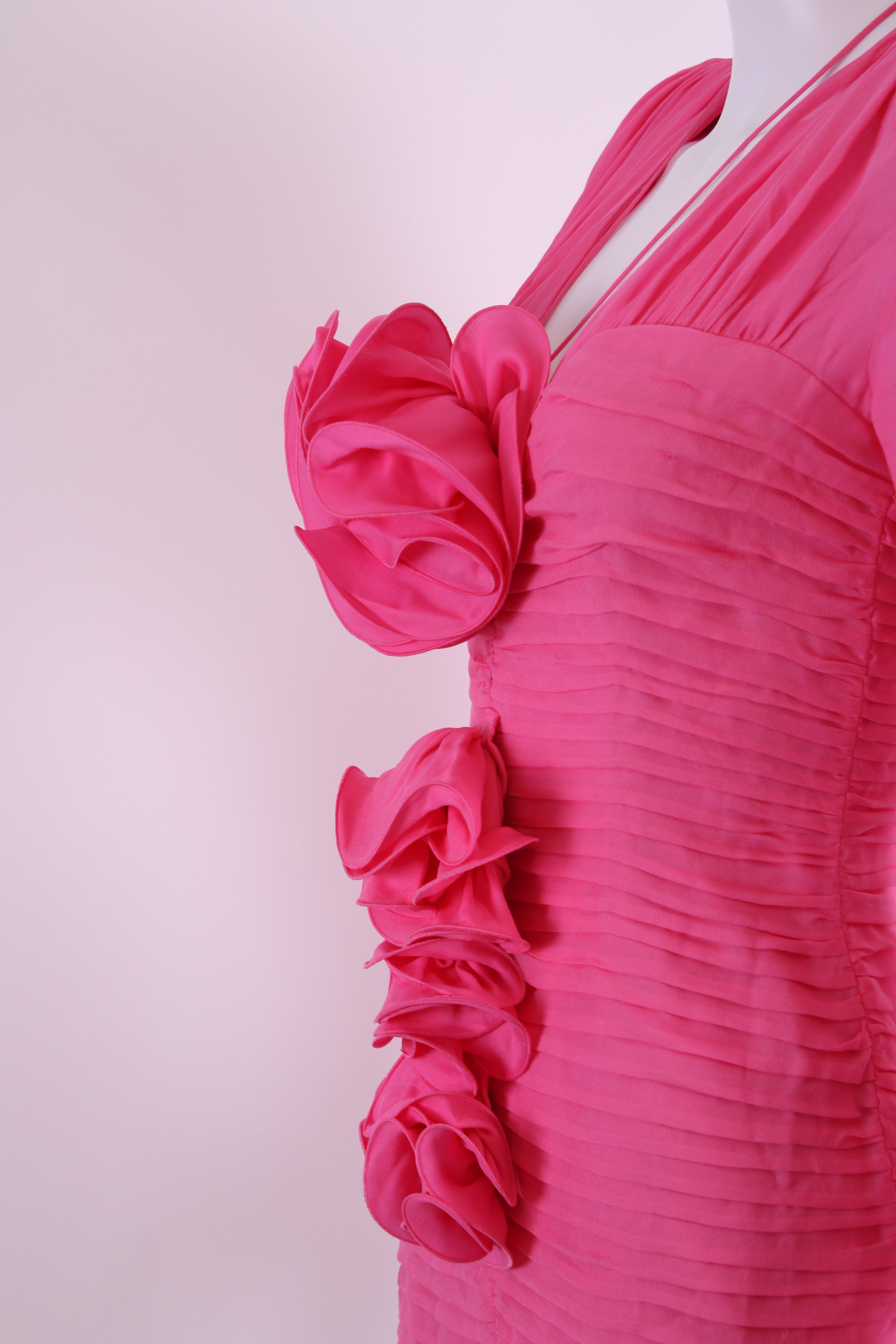 Magda Butrym Silk Flower Detail Mini Dress Pink 36