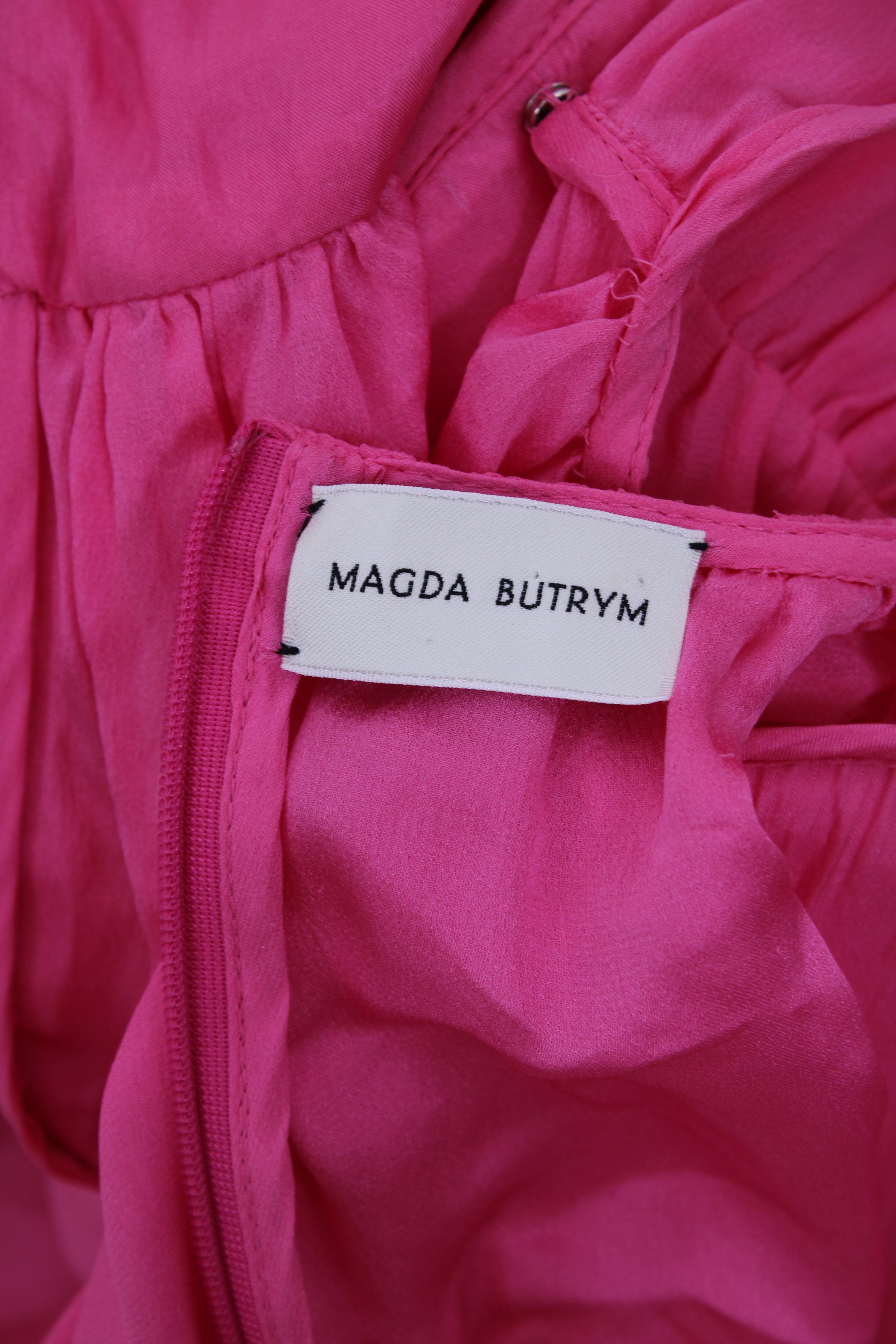 Magda Butrym Silk Flower Detail Mini Dress Pink 36