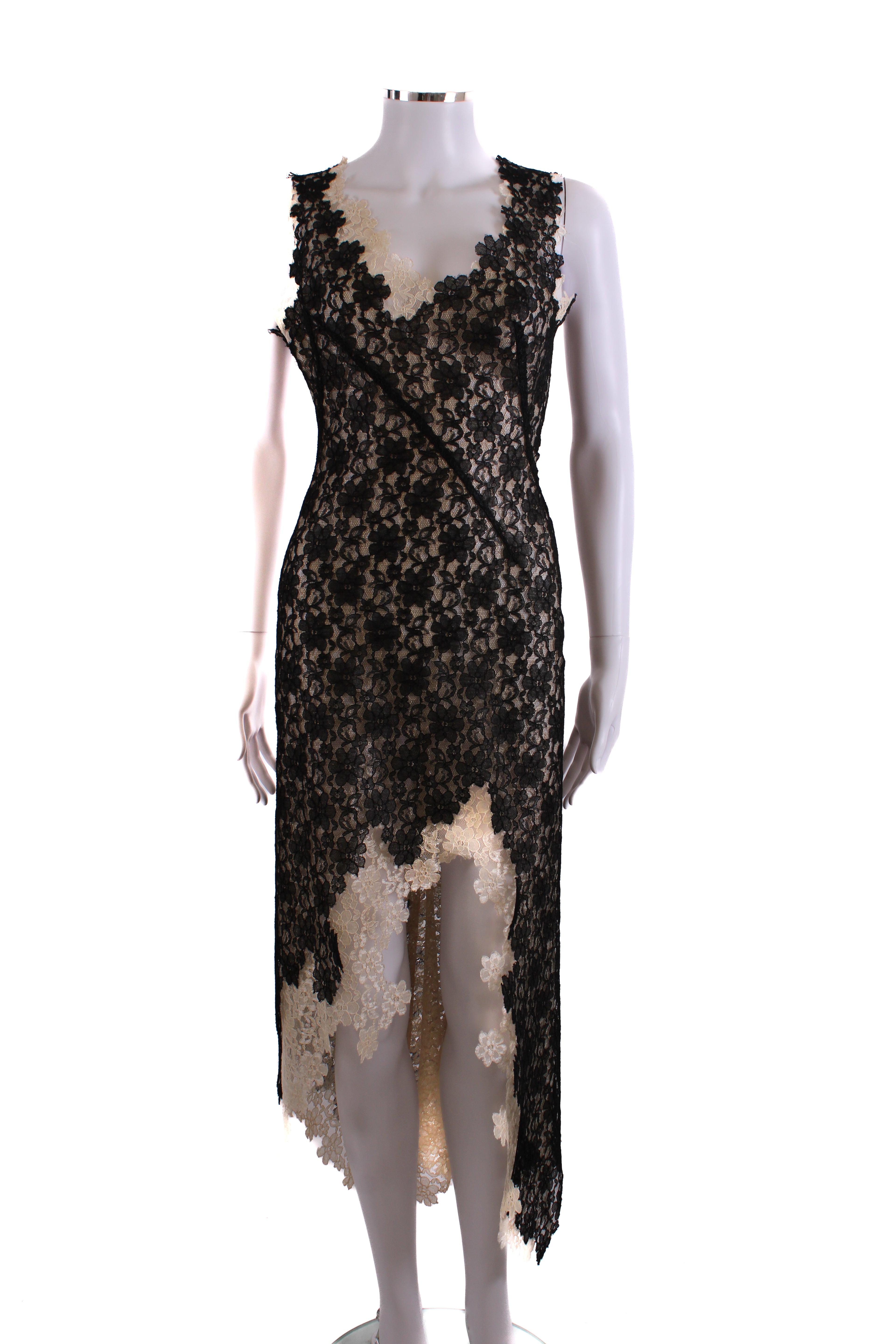 Ruti Danan S/S Lace Layered Dress Black/ Cream M