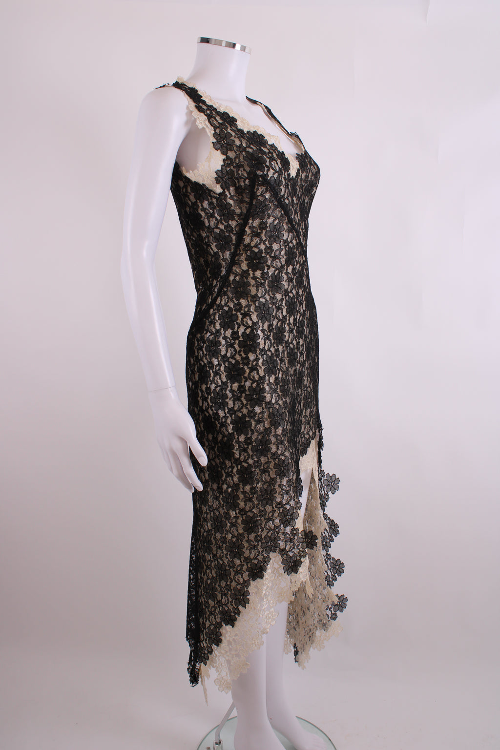 Ruti Danan S/S Lace Layered Dress Black/ Cream M