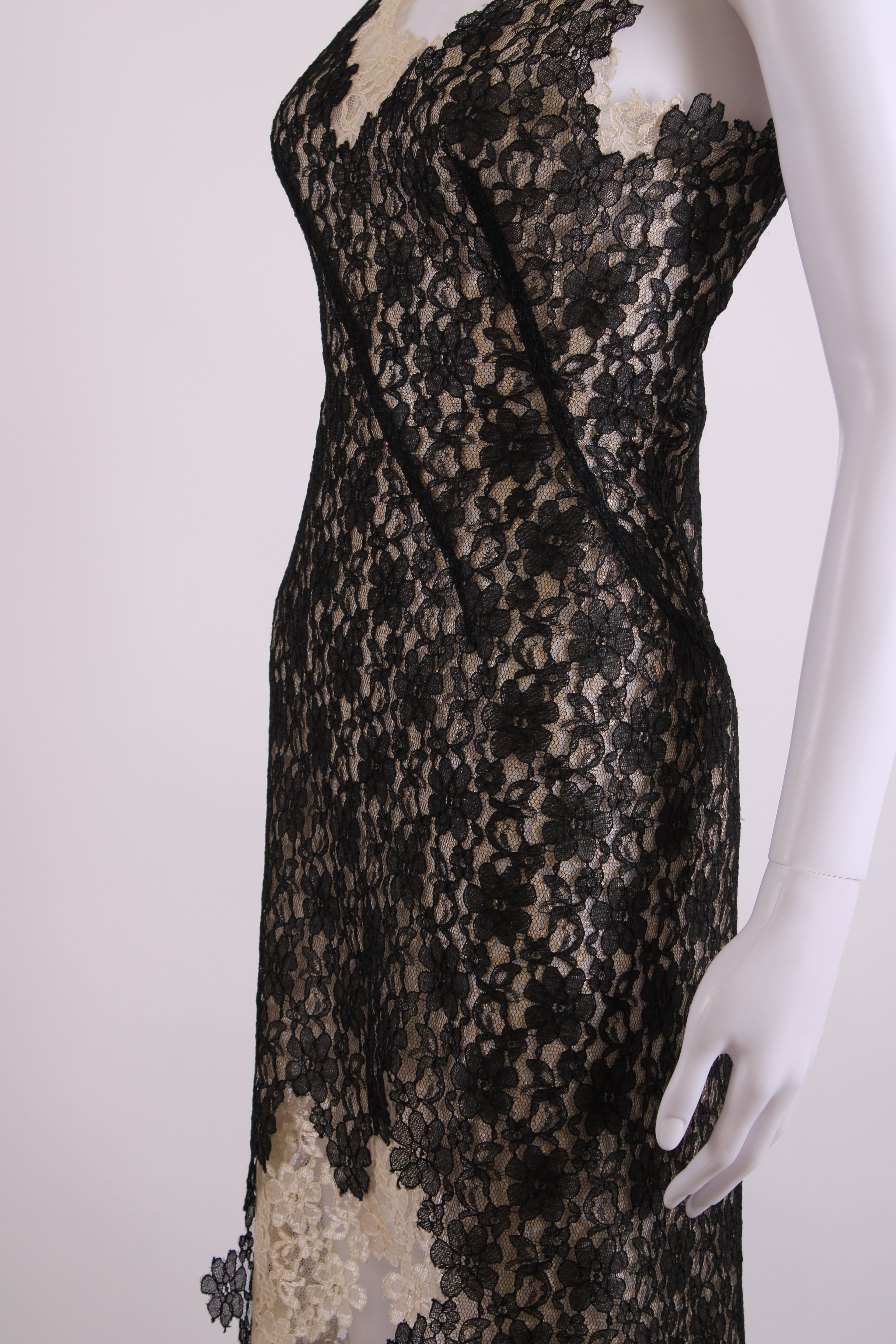 Ruti Danan S/S Lace Layered Dress Black/ Cream M