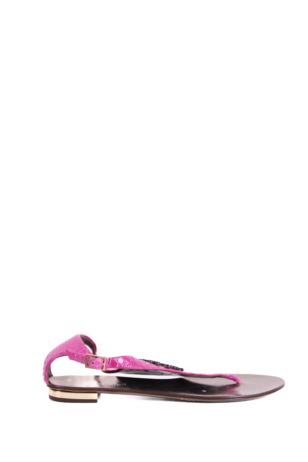 Roberto Cavalli Pink Python skin sandals Pink 39