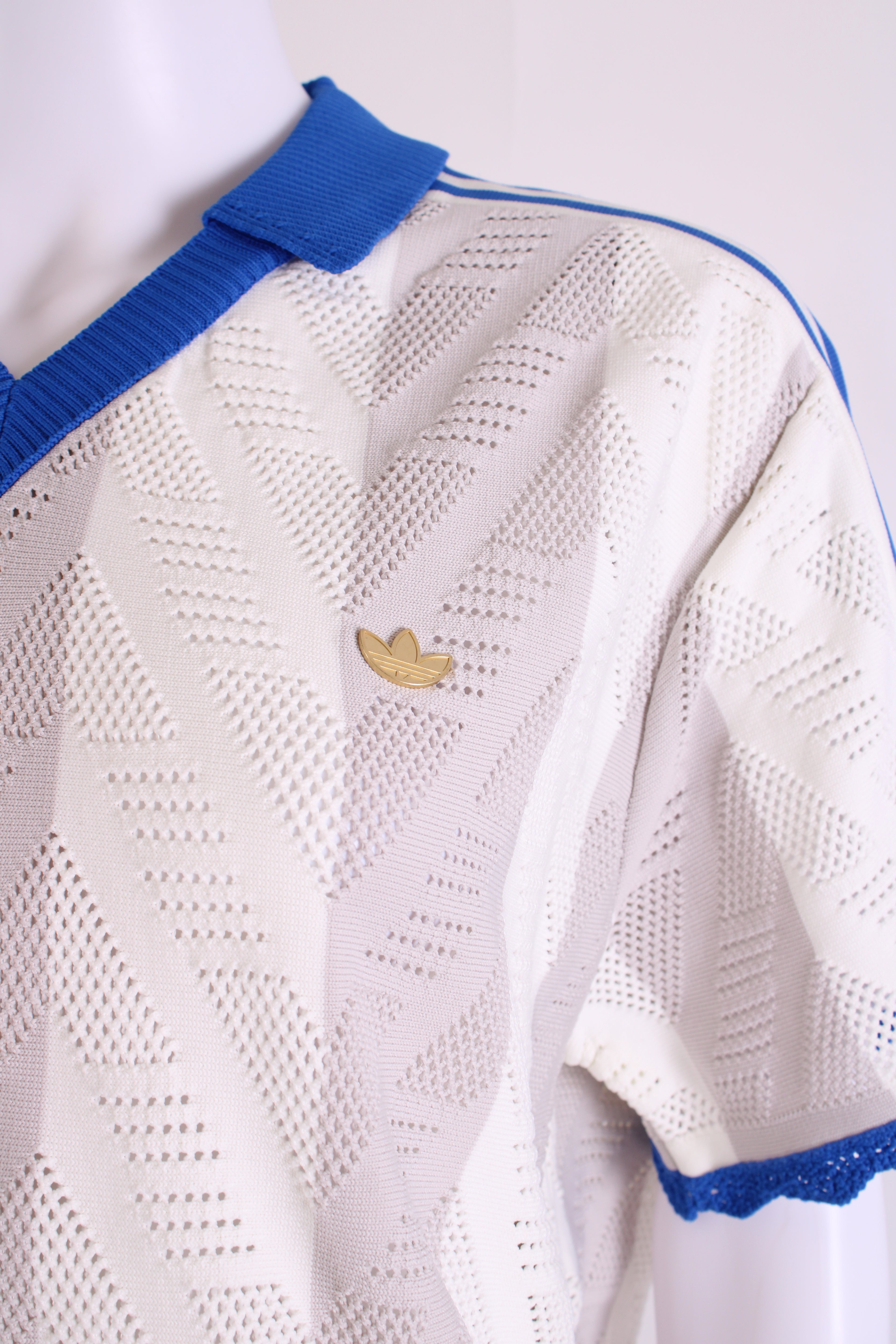 Adidas S/S Polo/Shorts Co-ord White/ Blue M