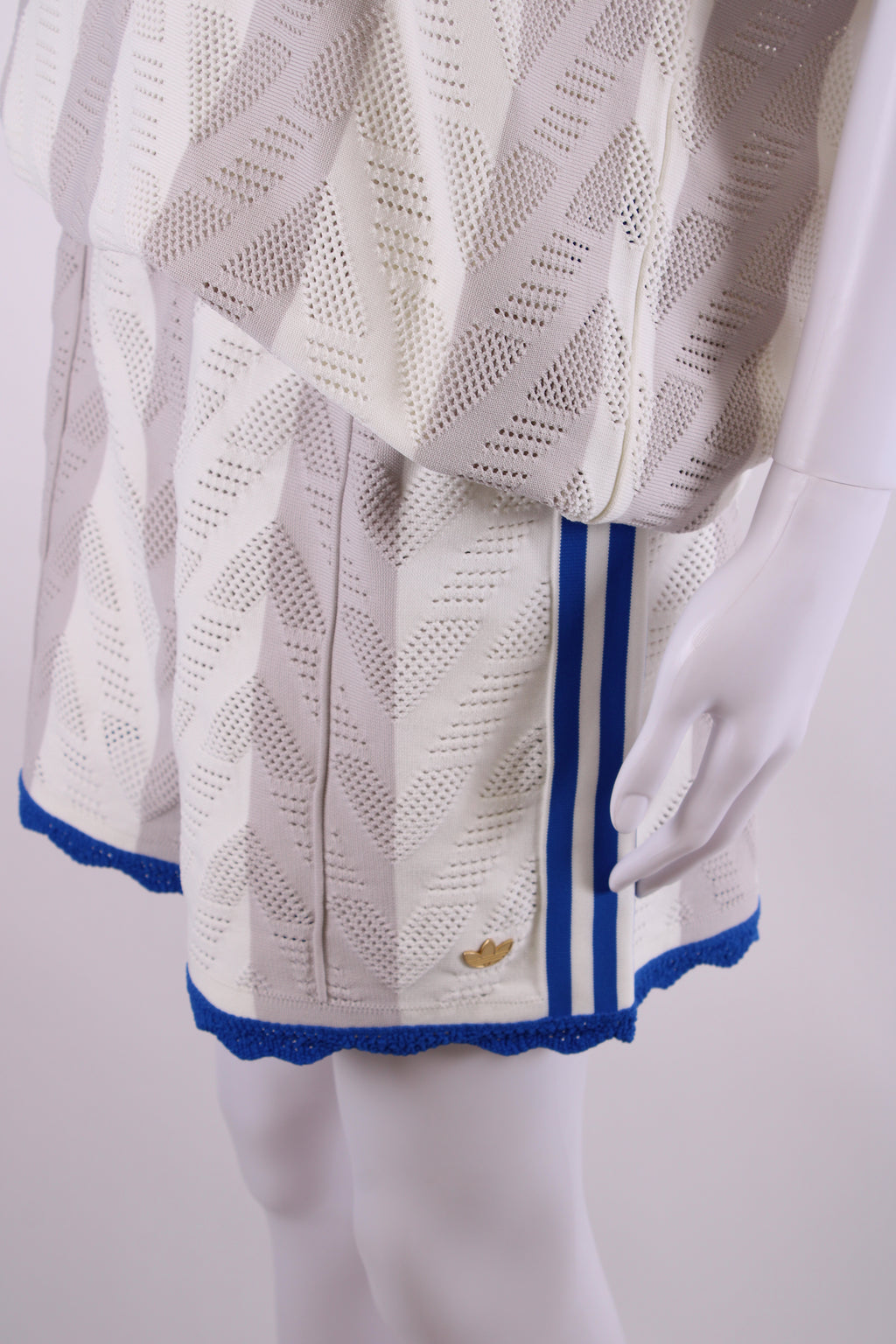 Adidas S/S Polo/Shorts Co-ord White/ Blue M