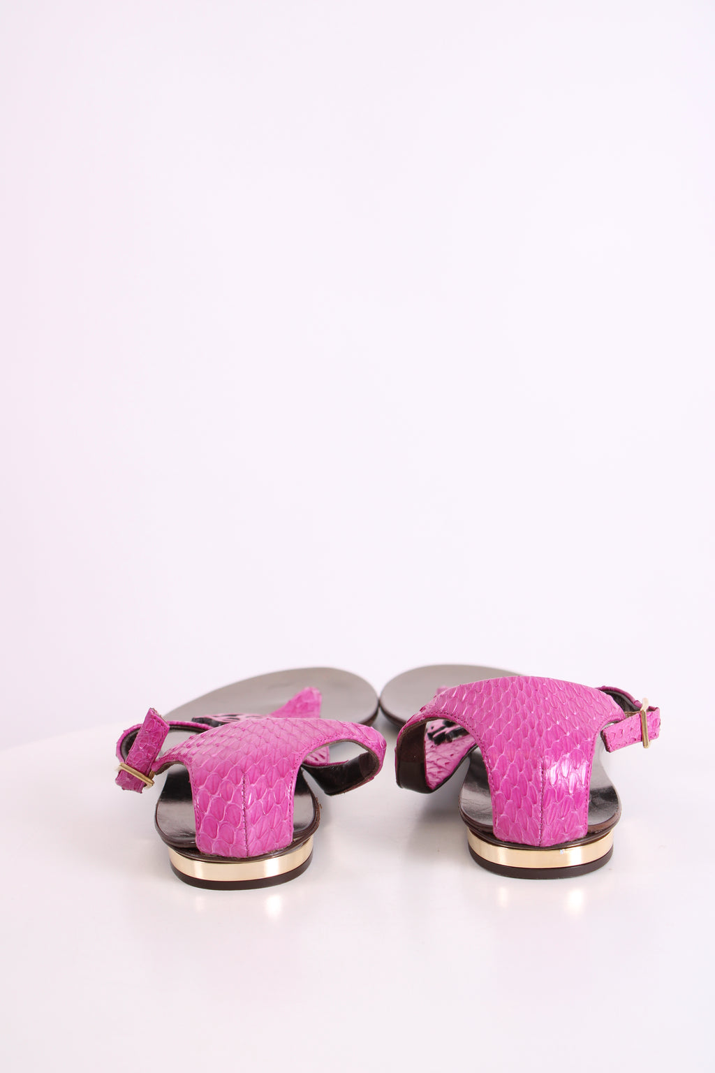 Roberto Cavalli Pink Python skin sandals Pink 39