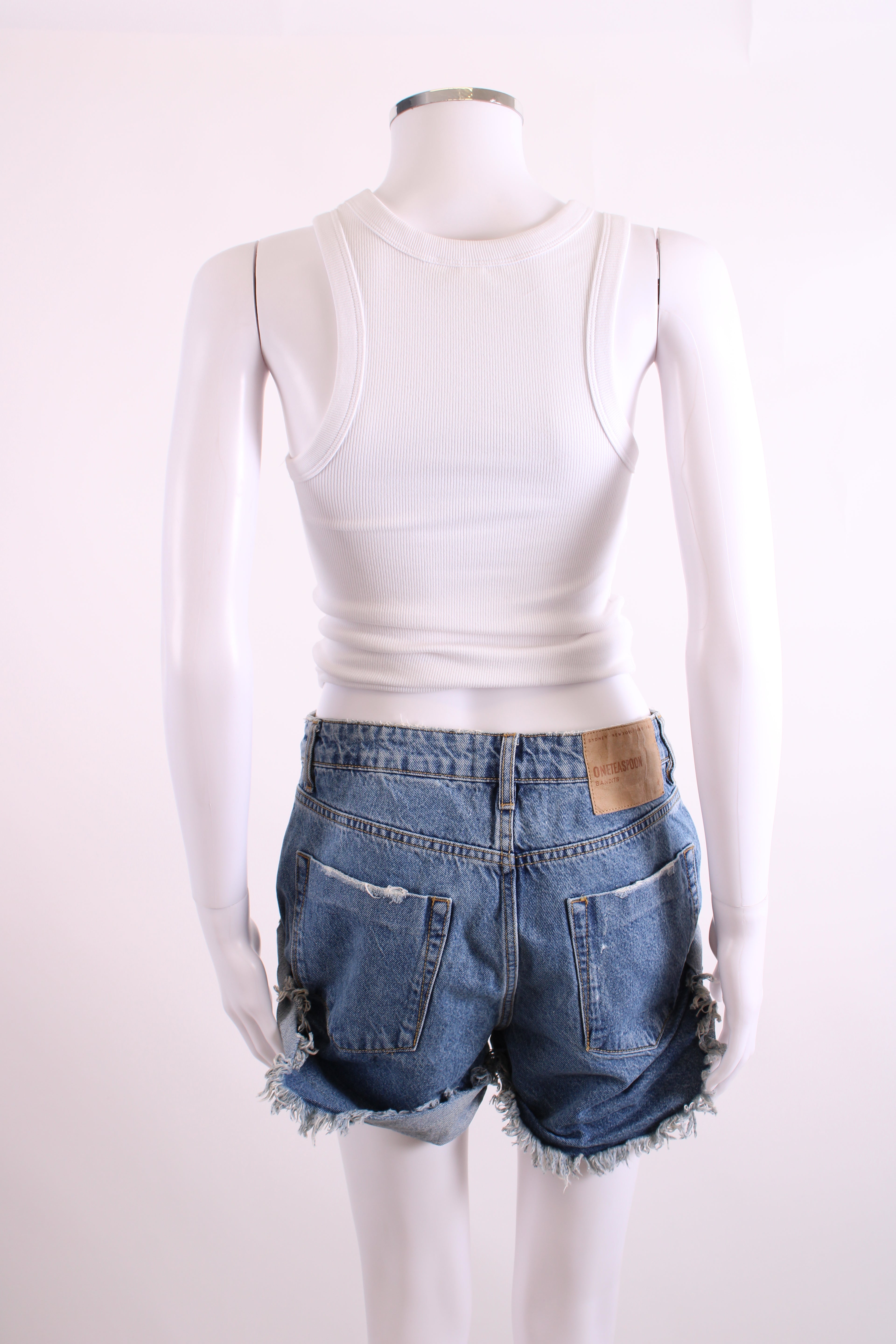 One Teaspoon Distressed Shorts Denim 26W