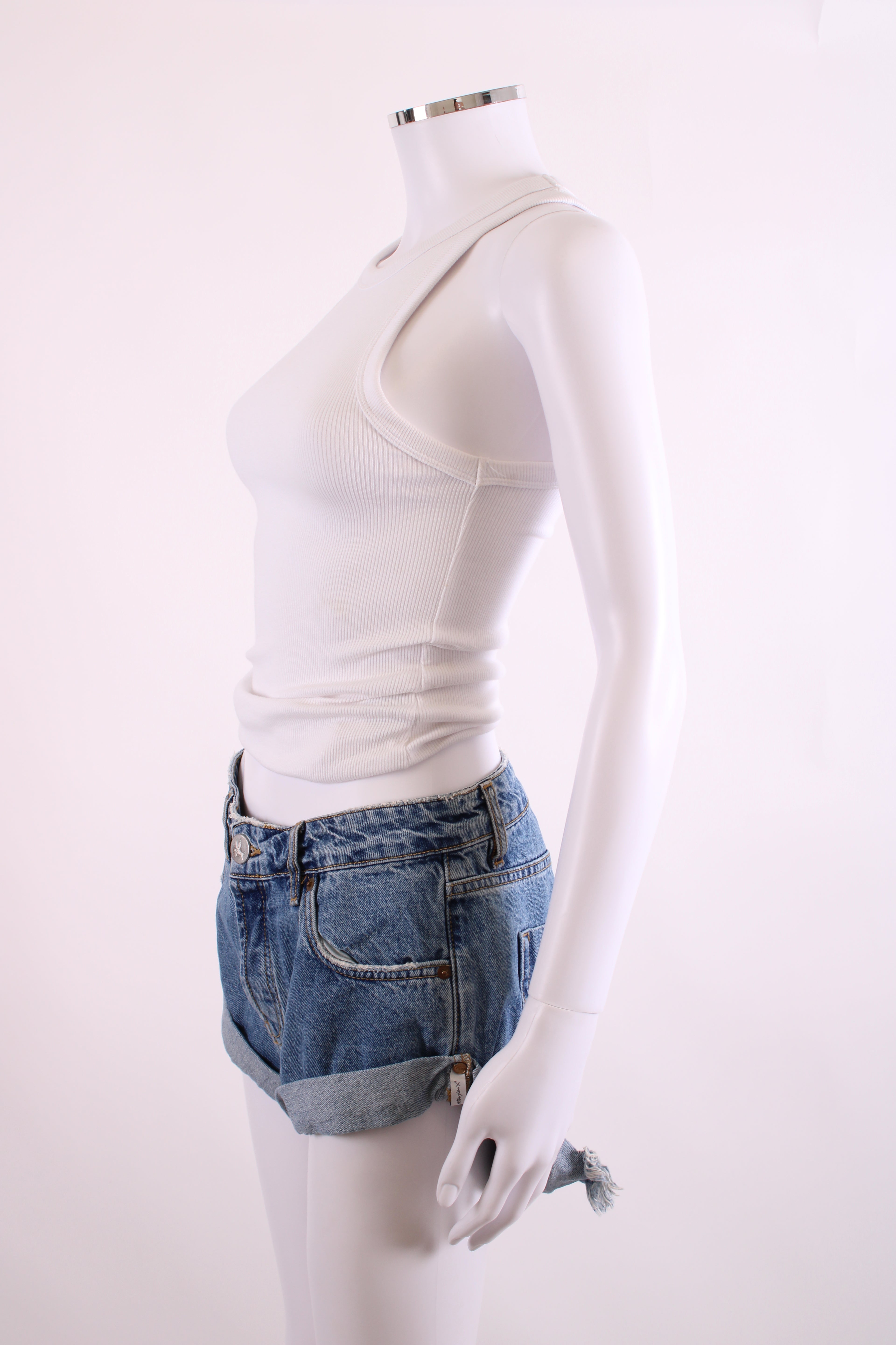 One Teaspoon Distressed Shorts Denim 26W