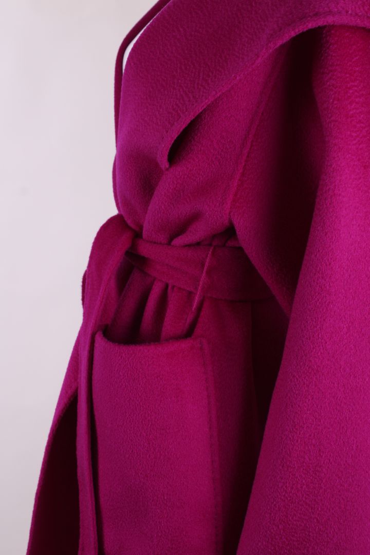 Interdee Hooded Belted Coat Purple S