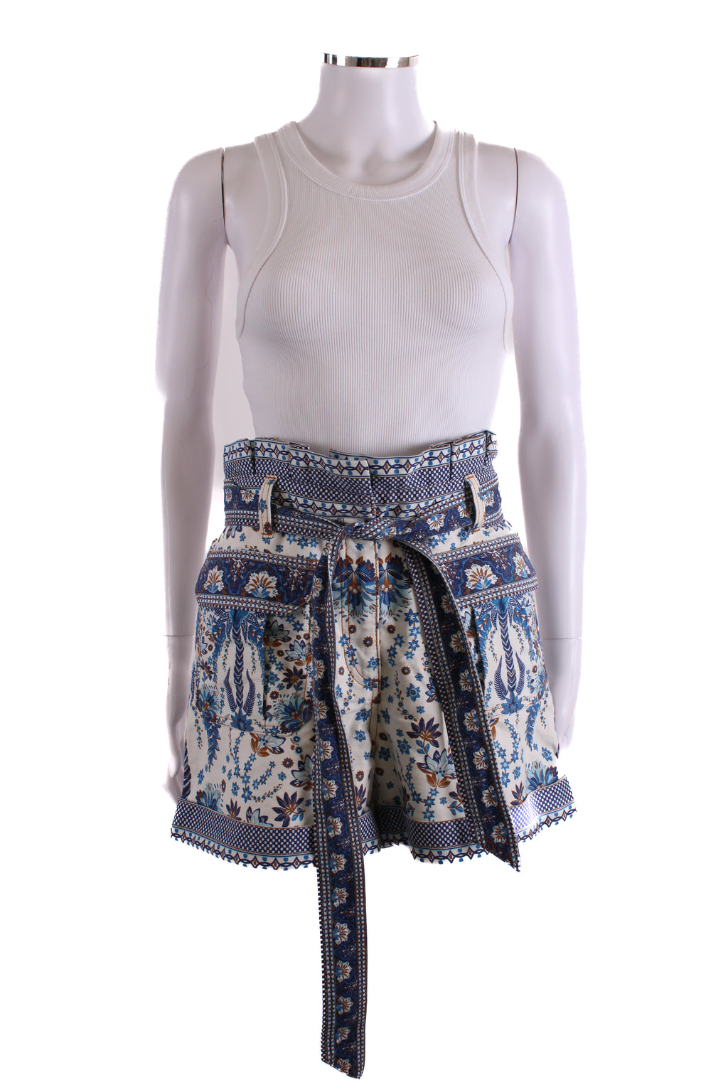 Farm Rio Floral Print Shorts Navy/ White 26W