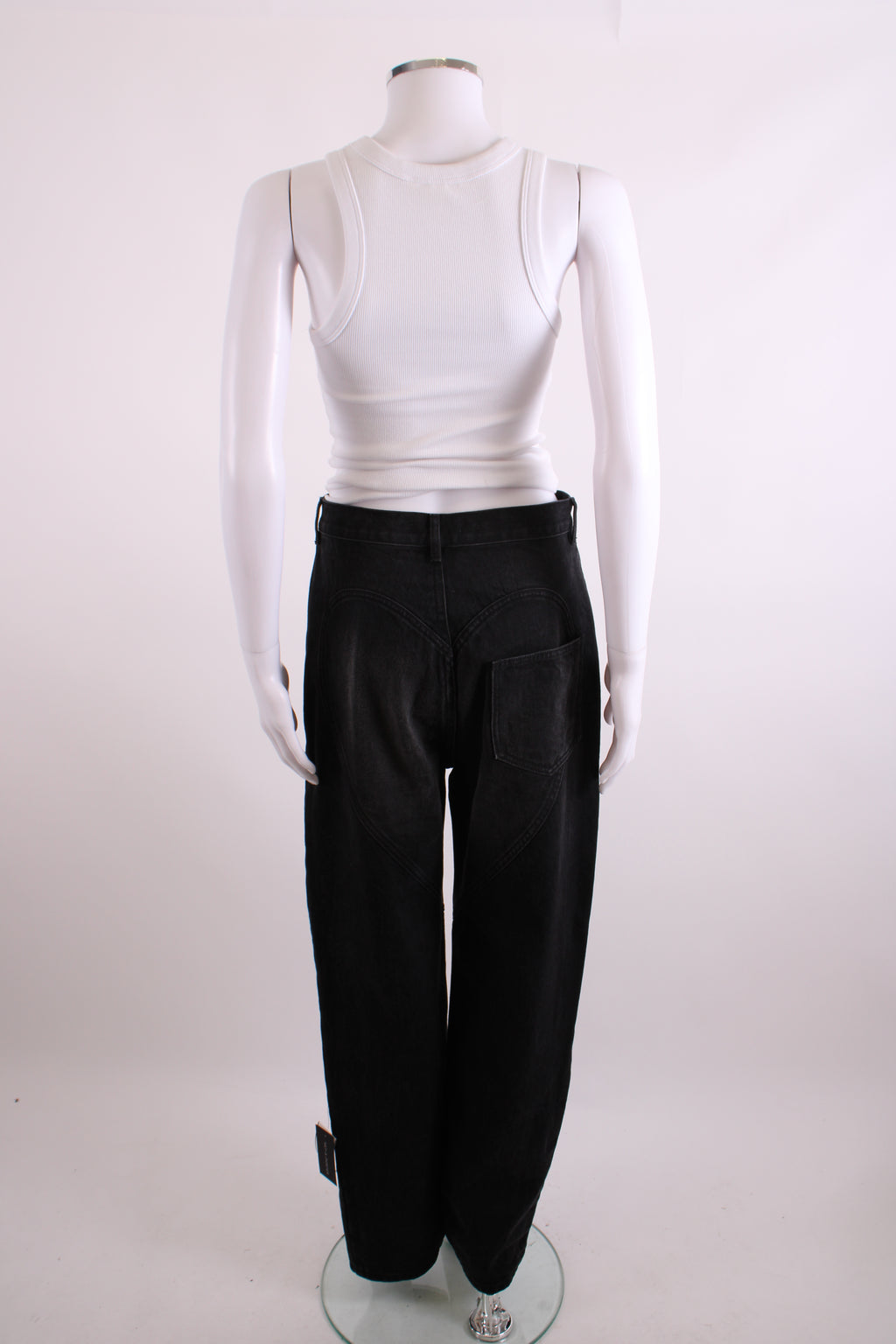 Area Crystal Embellished Jeans Washed Black 28W