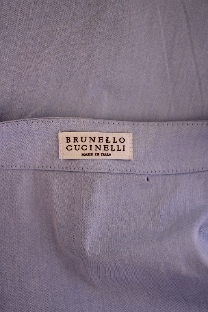 Brunello Cucinelli L/S Tie Front Shirt Light Blue S