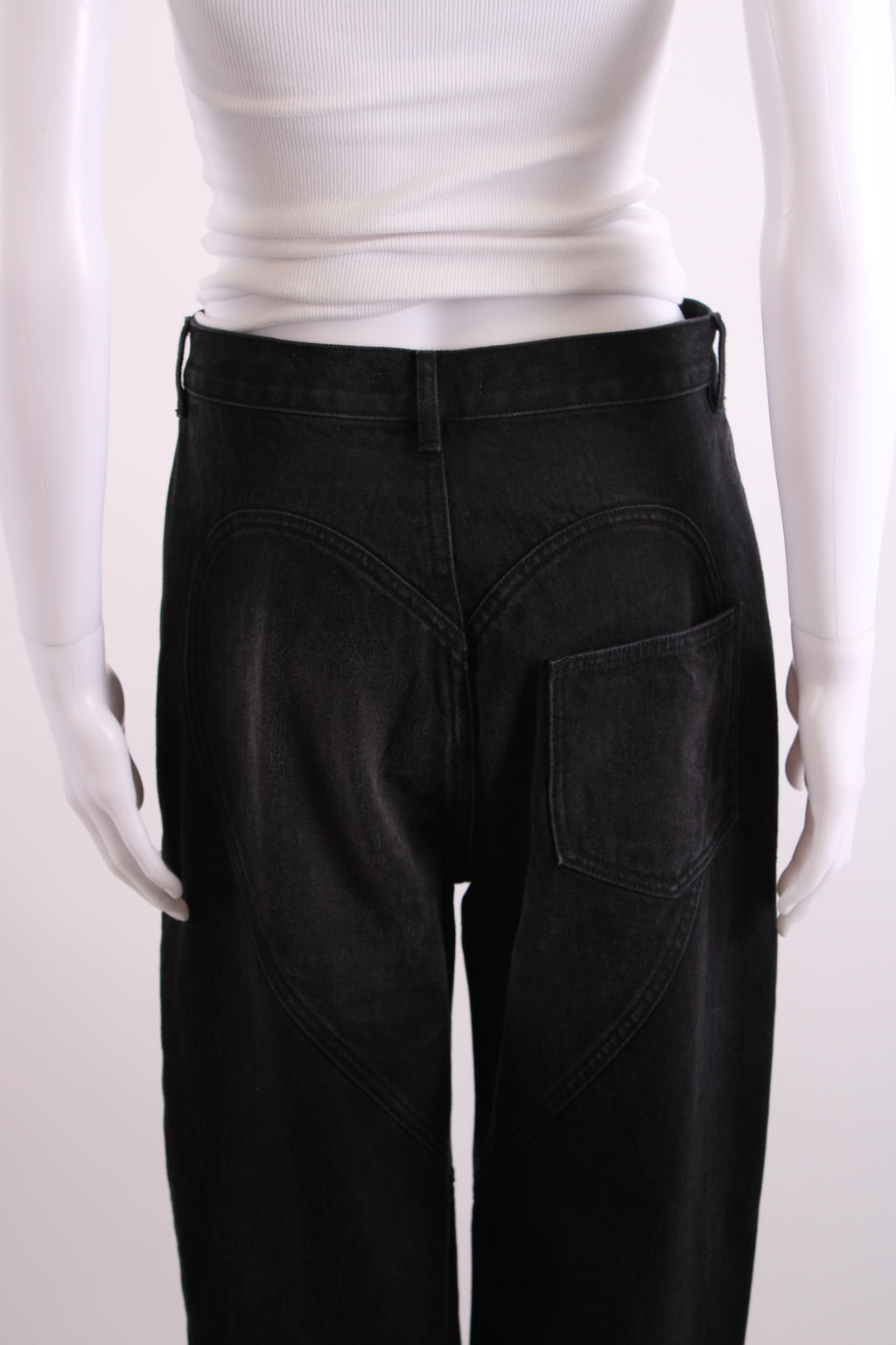 Area Crystal Embellished Jeans Washed Black 28W