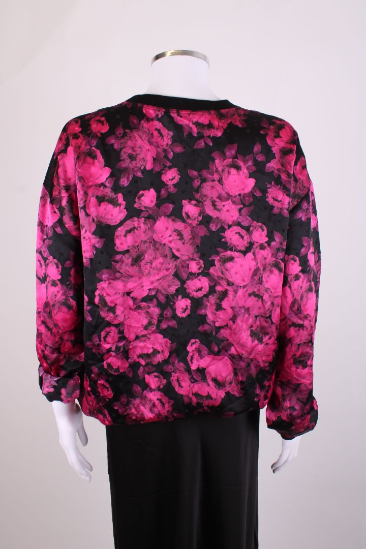 Stella McCartney L/S Floral Top Black/ Plum M