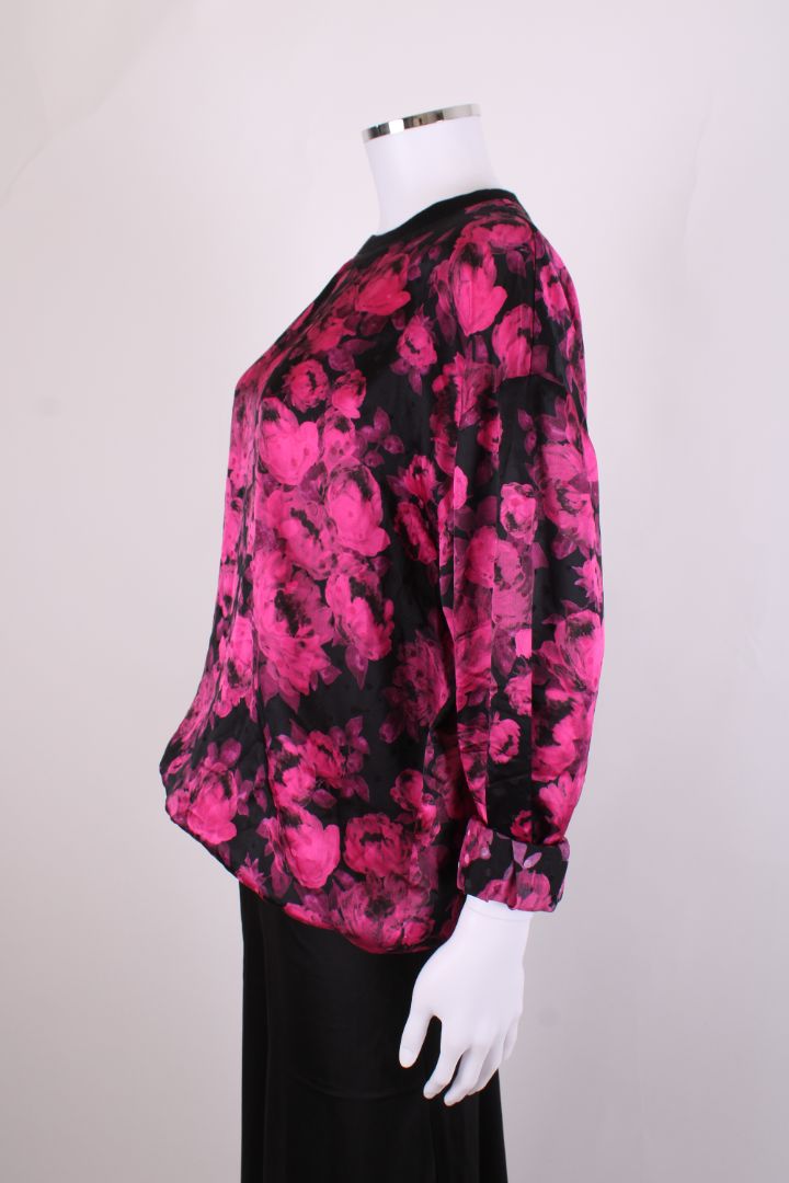 Stella McCartney L/S Floral Top Black/ Plum M
