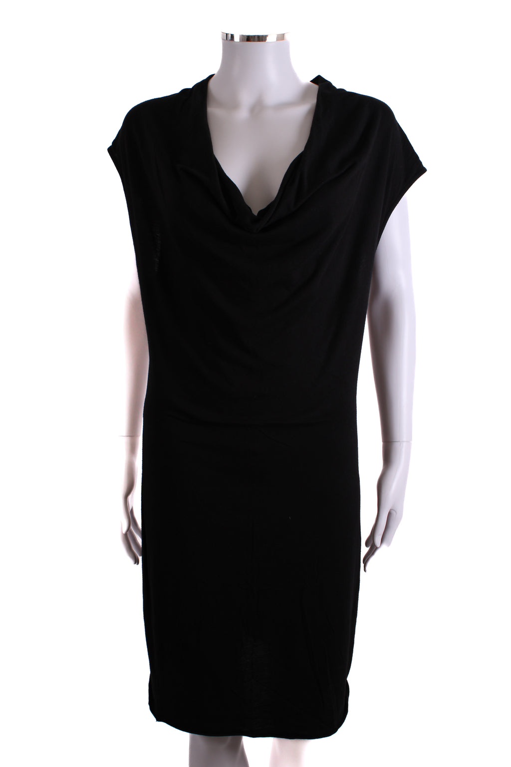 Helmut Lang Cowl Neck Jersey Dress Black M